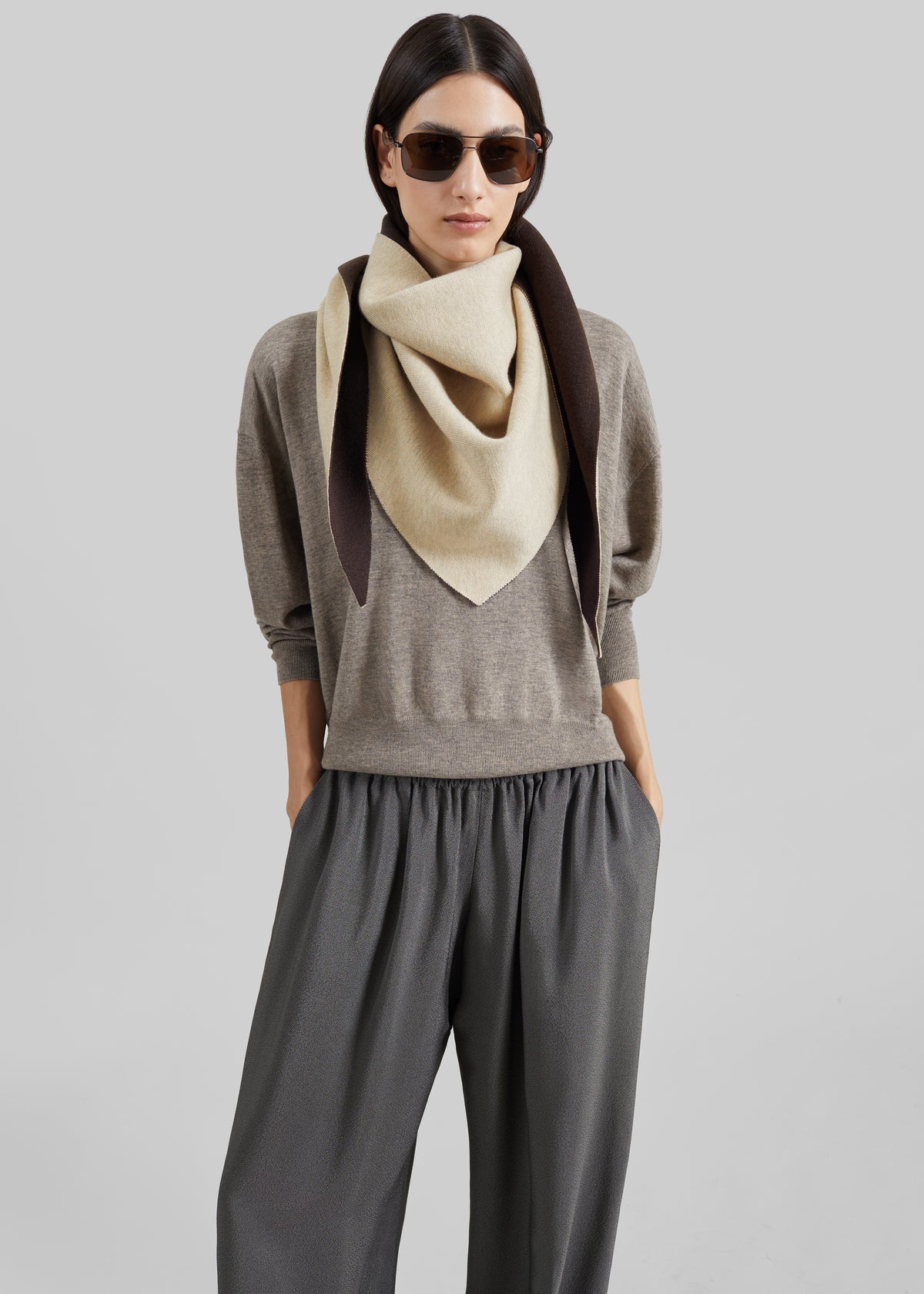 Sciarpa Nella reversibile - Beige/Marrone