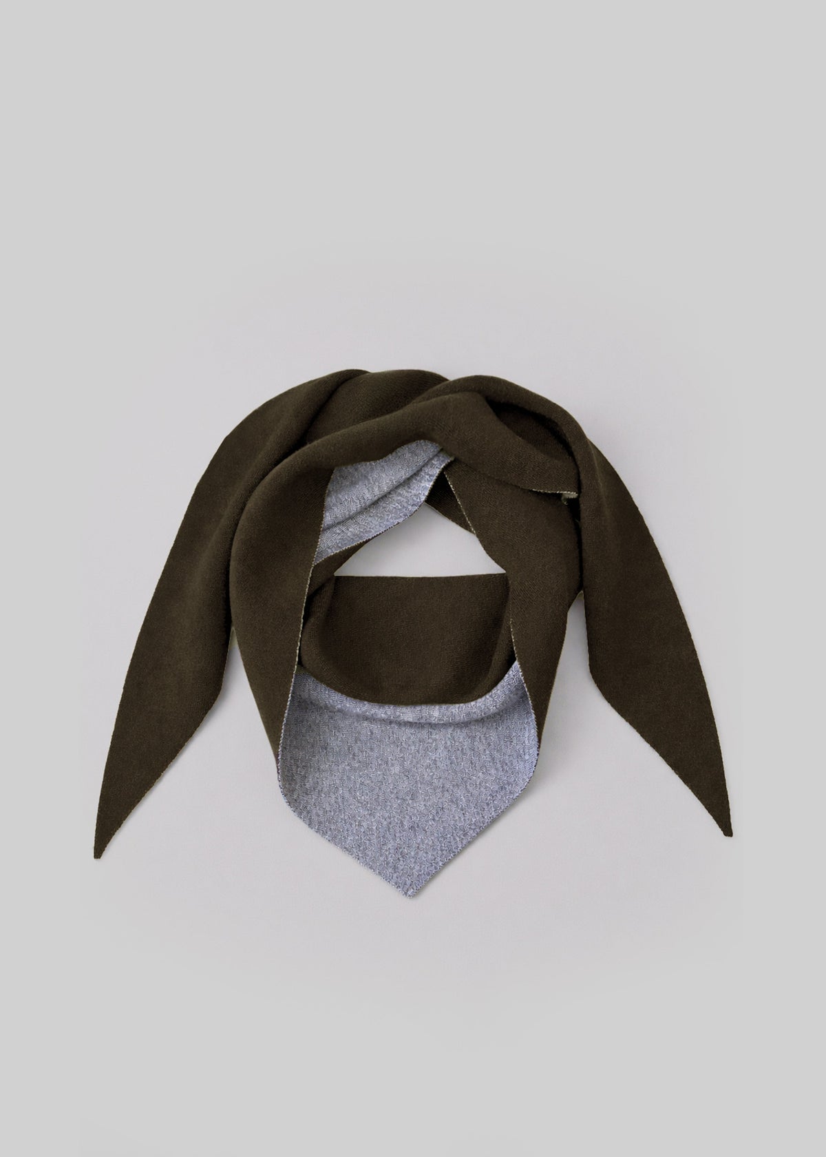 Sciarpa Nella reversibile - Verde oliva scuro/Grigio