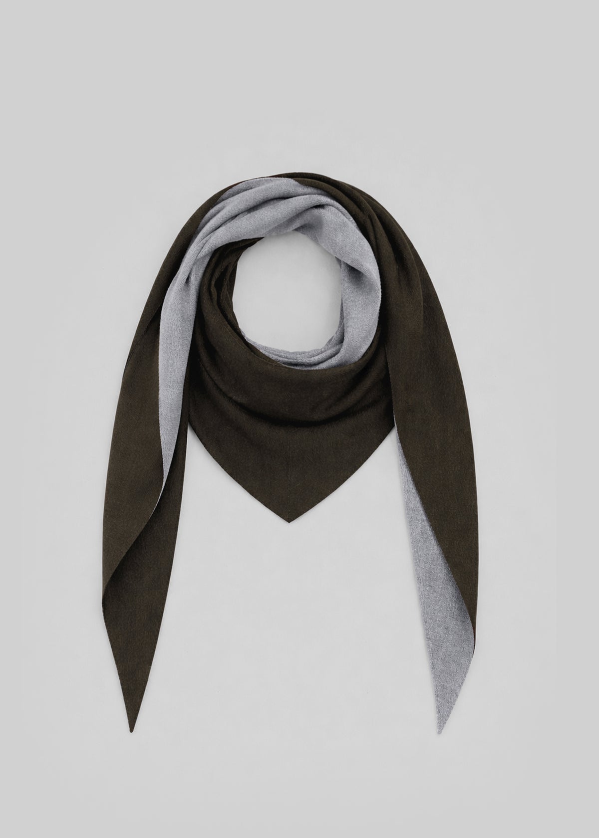 Scialle Nella reversibile - Verde oliva scuro/Grigio