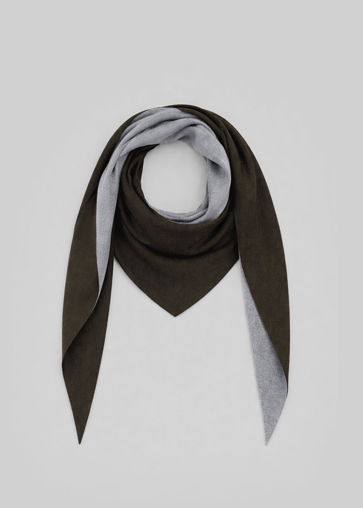 Nella Reversible Shawl - Dark Olive/Grey
