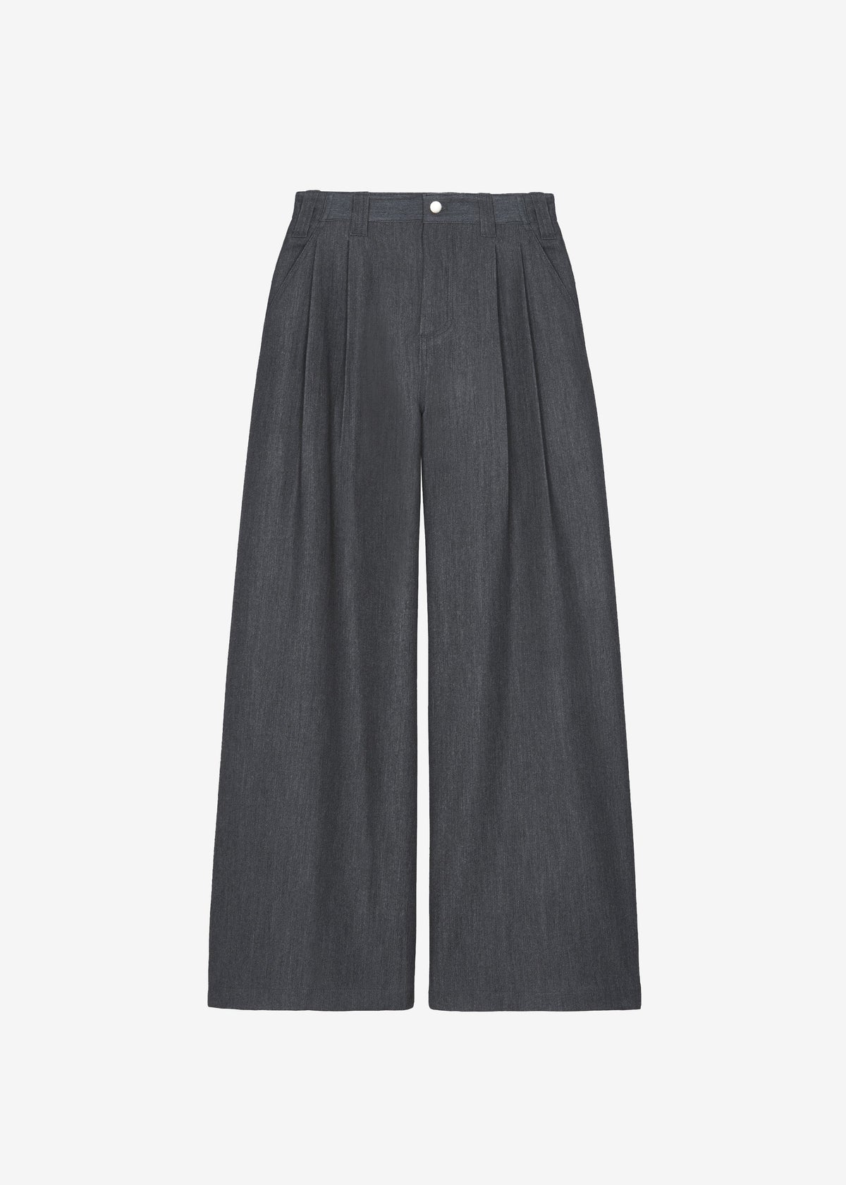 Nellore Pleated Denim Pants - Dark Grey Melange - 15