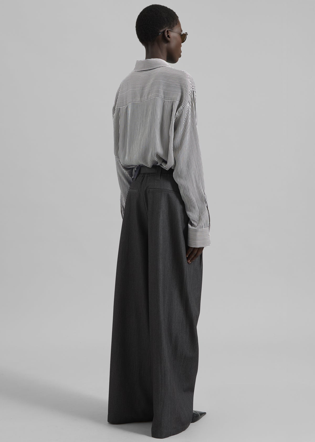 Nellore Pleated Denim Pants - Dark Grey Melange - 15