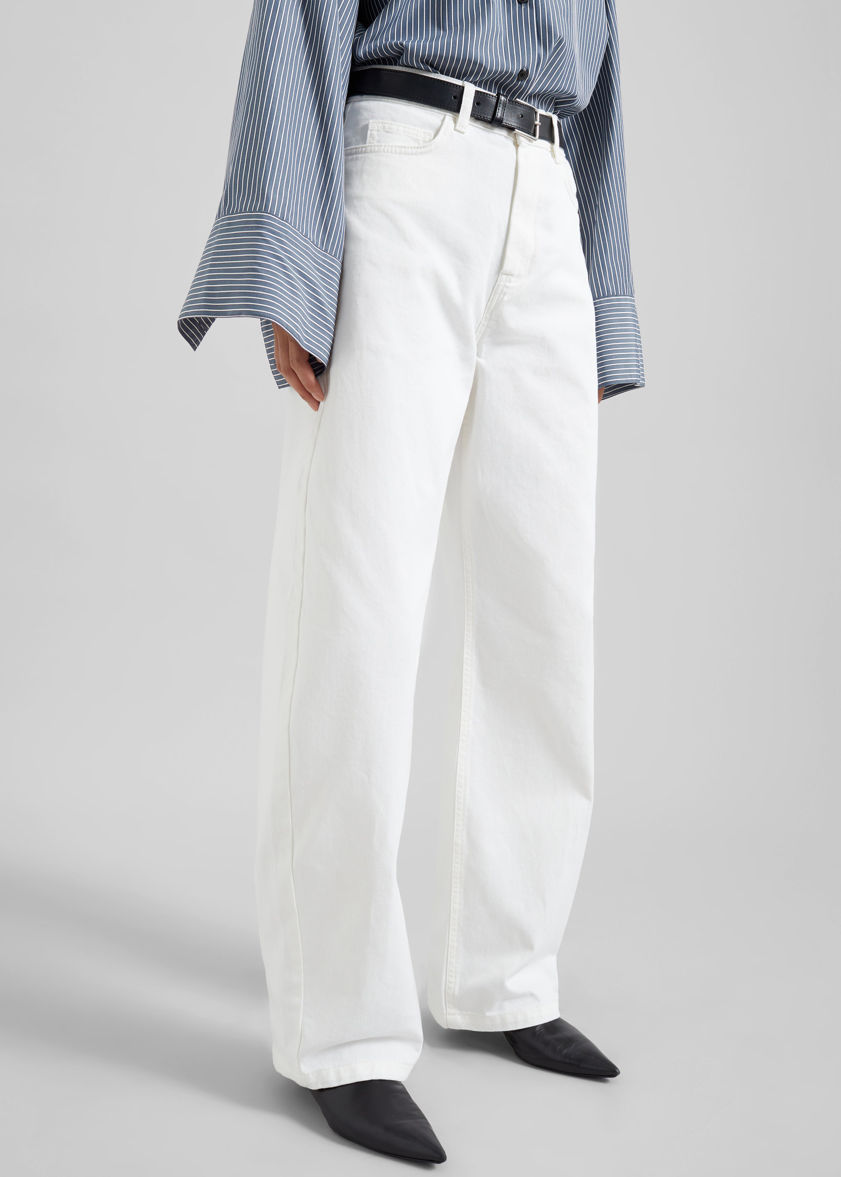 Nelton Barrel Leg Jeans - White - 4
