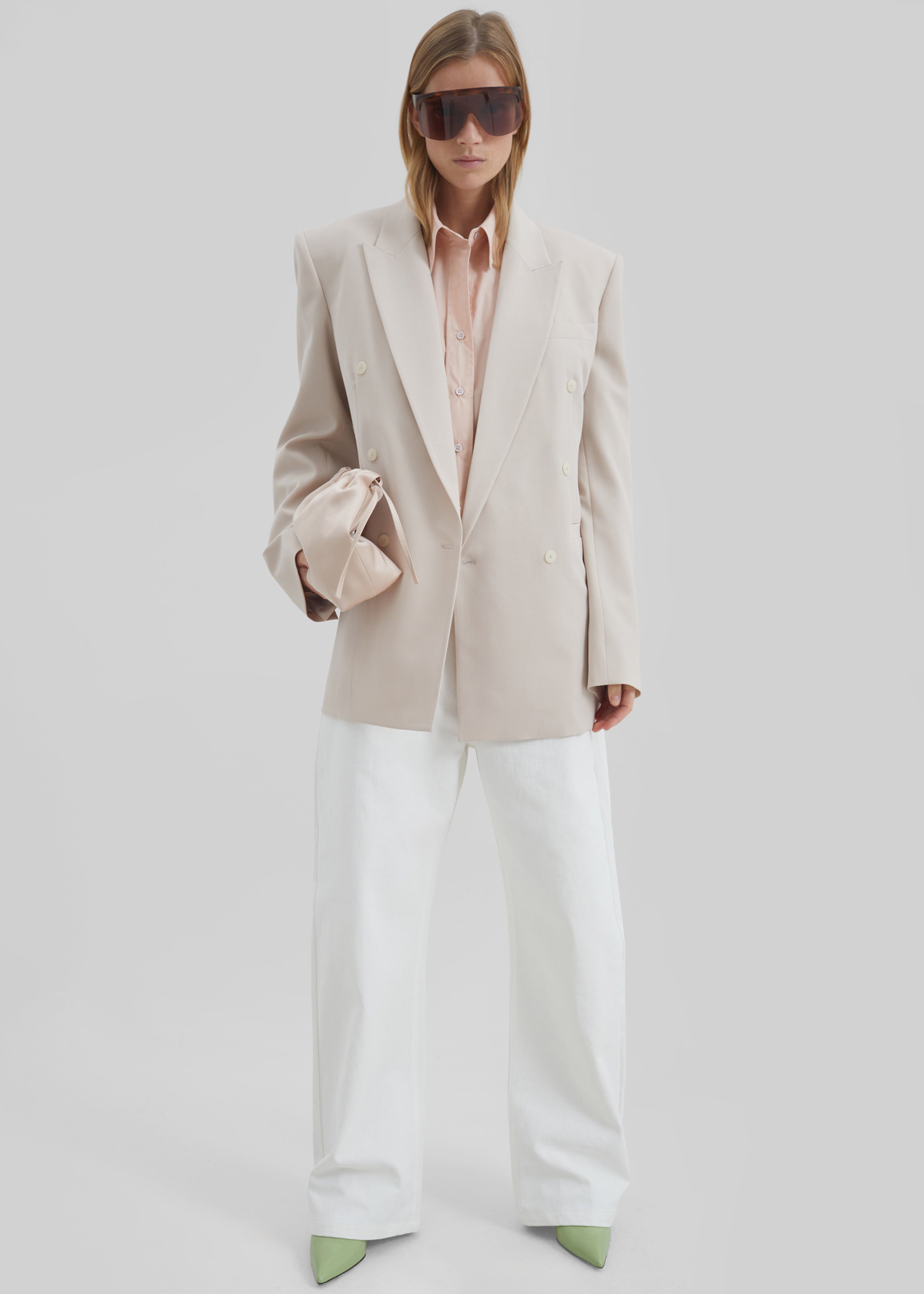 Nelton Barrel Leg Jeans - White - 8