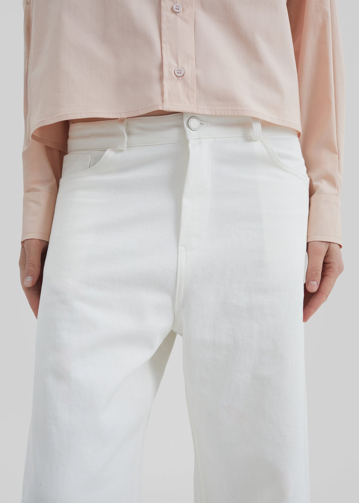 Nelton Barrel Leg Jeans - White - 3