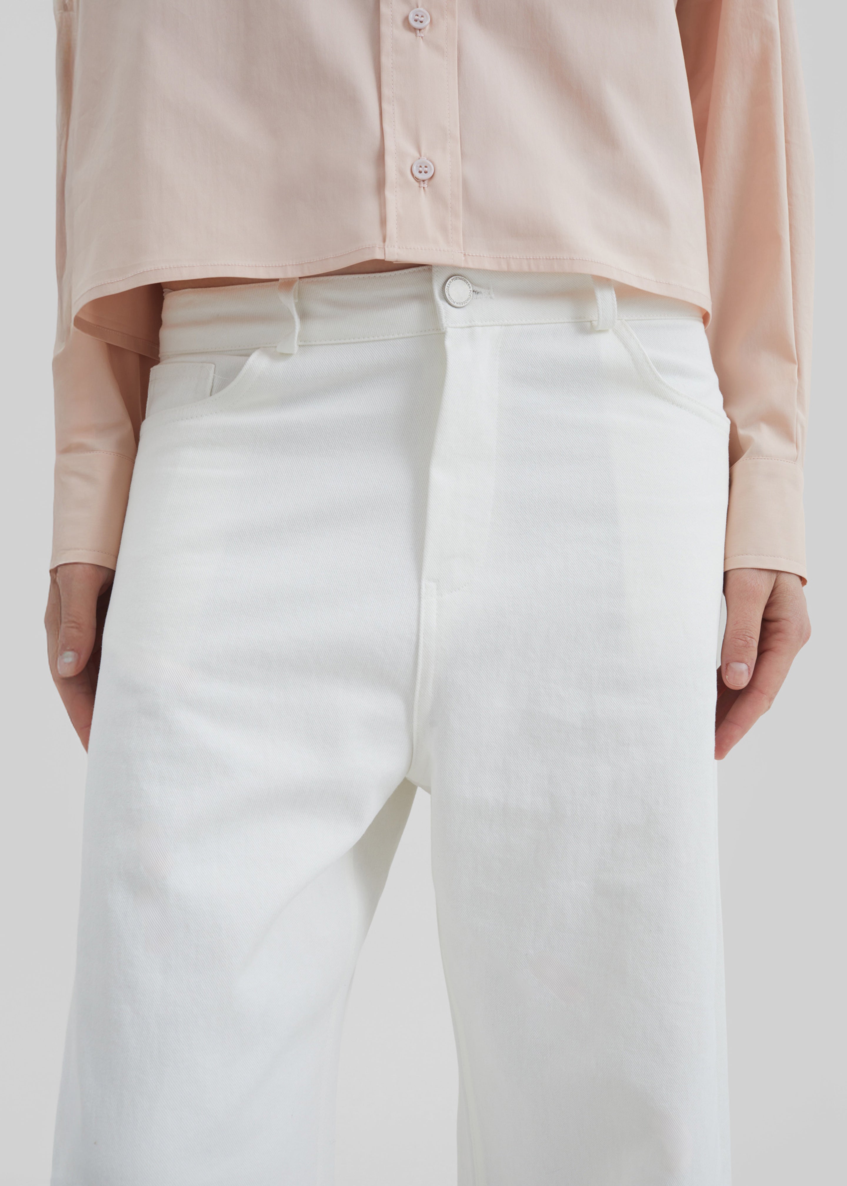 Nelton Barrel Leg Jeans - White - 3