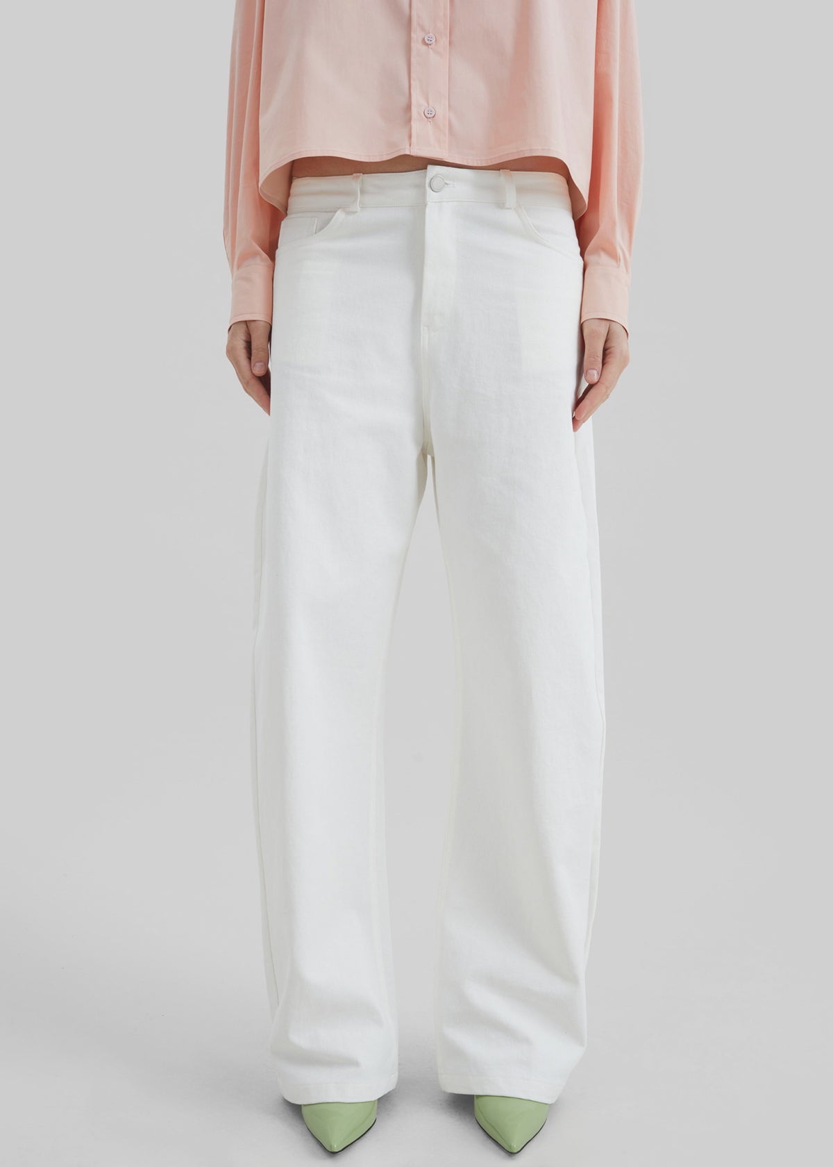 Nelton Barrel Leg Jeans - White - 7