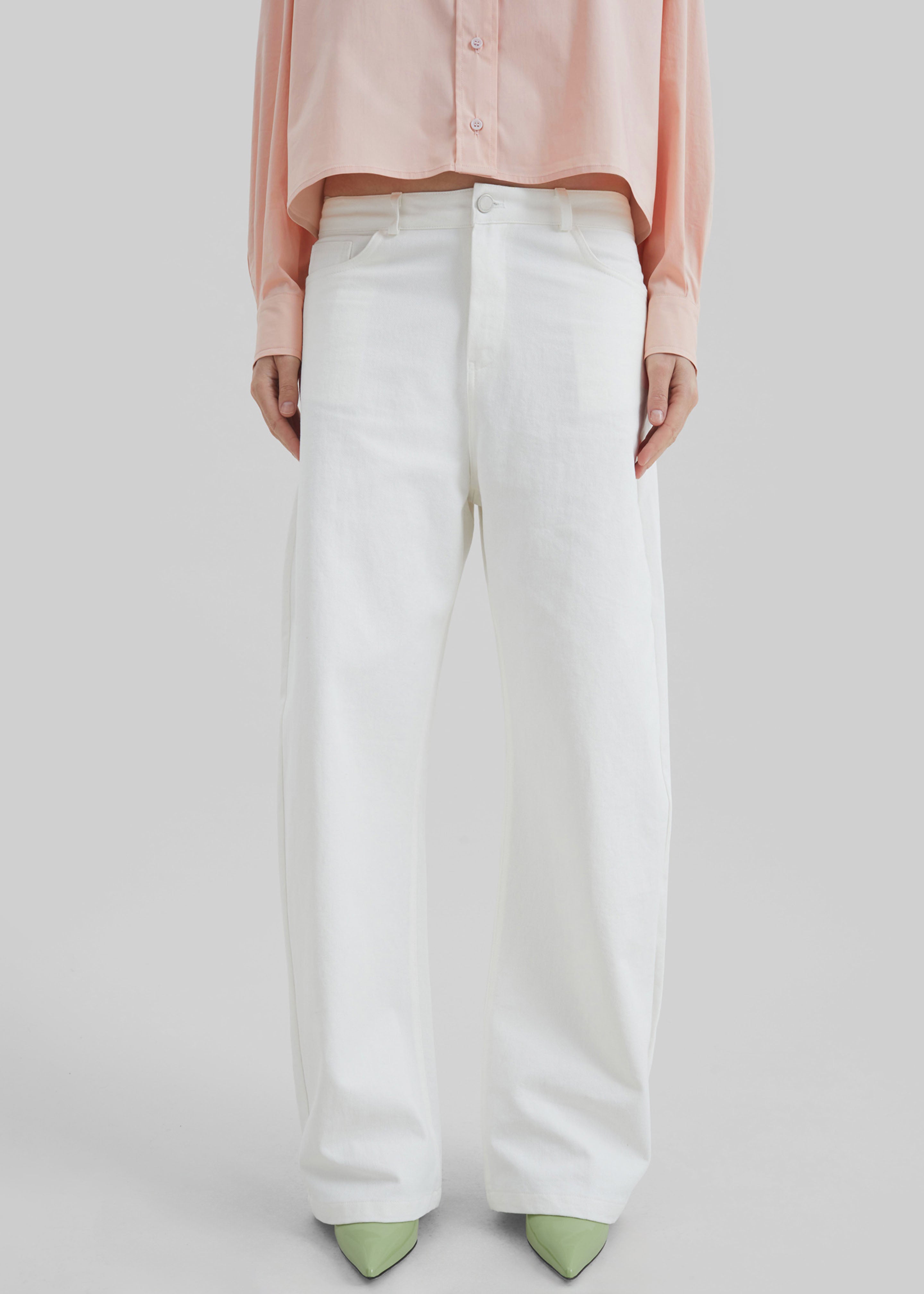 Nelton Barrel Leg Jeans - White - 7