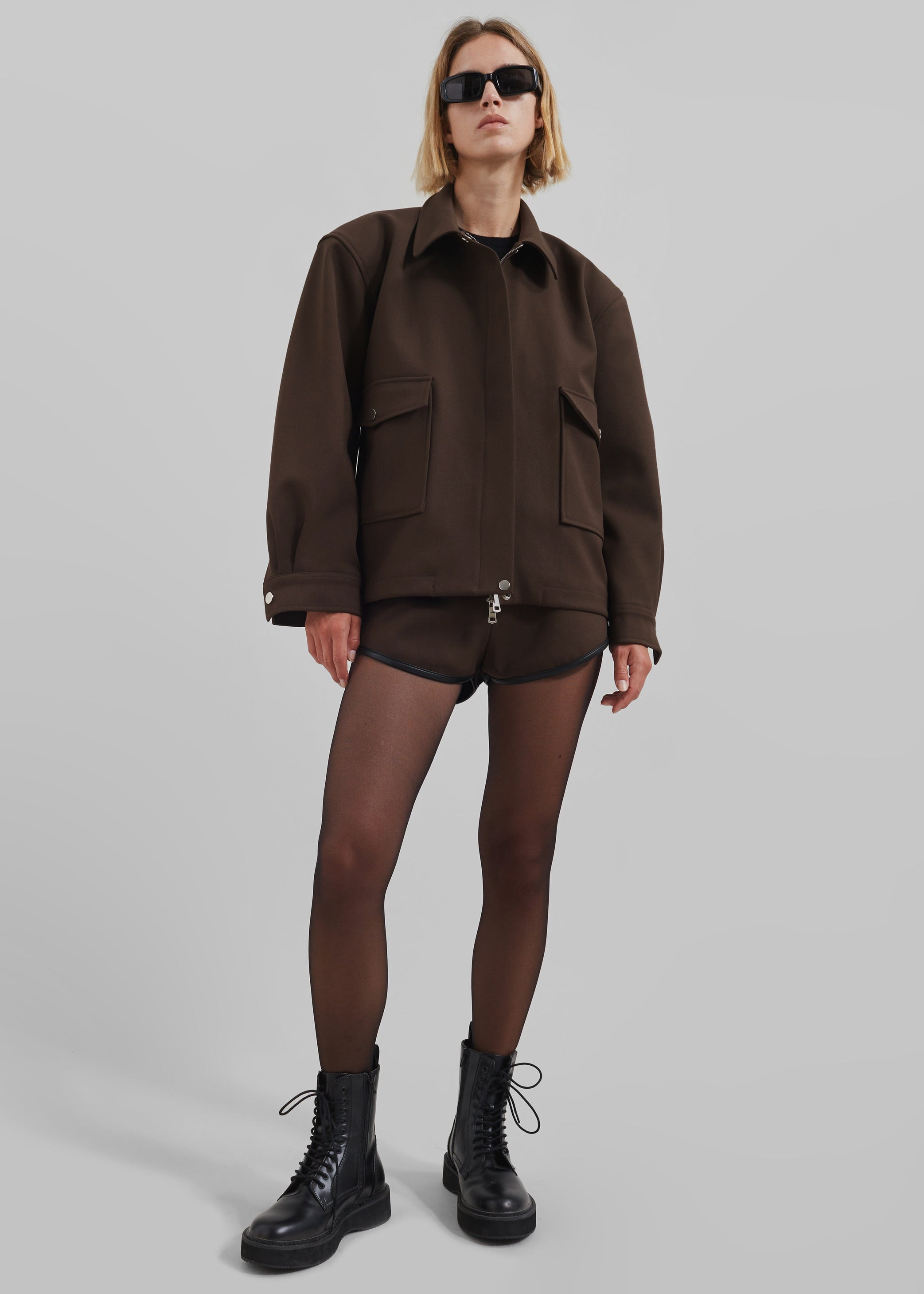 Shop the look image for Neri Mini Shorts - Brown