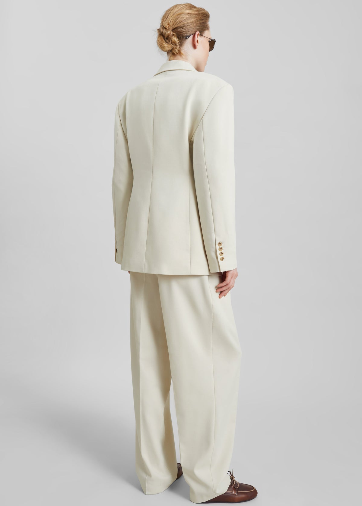 Neria Double Breasted Blazer - Light Beige - 7