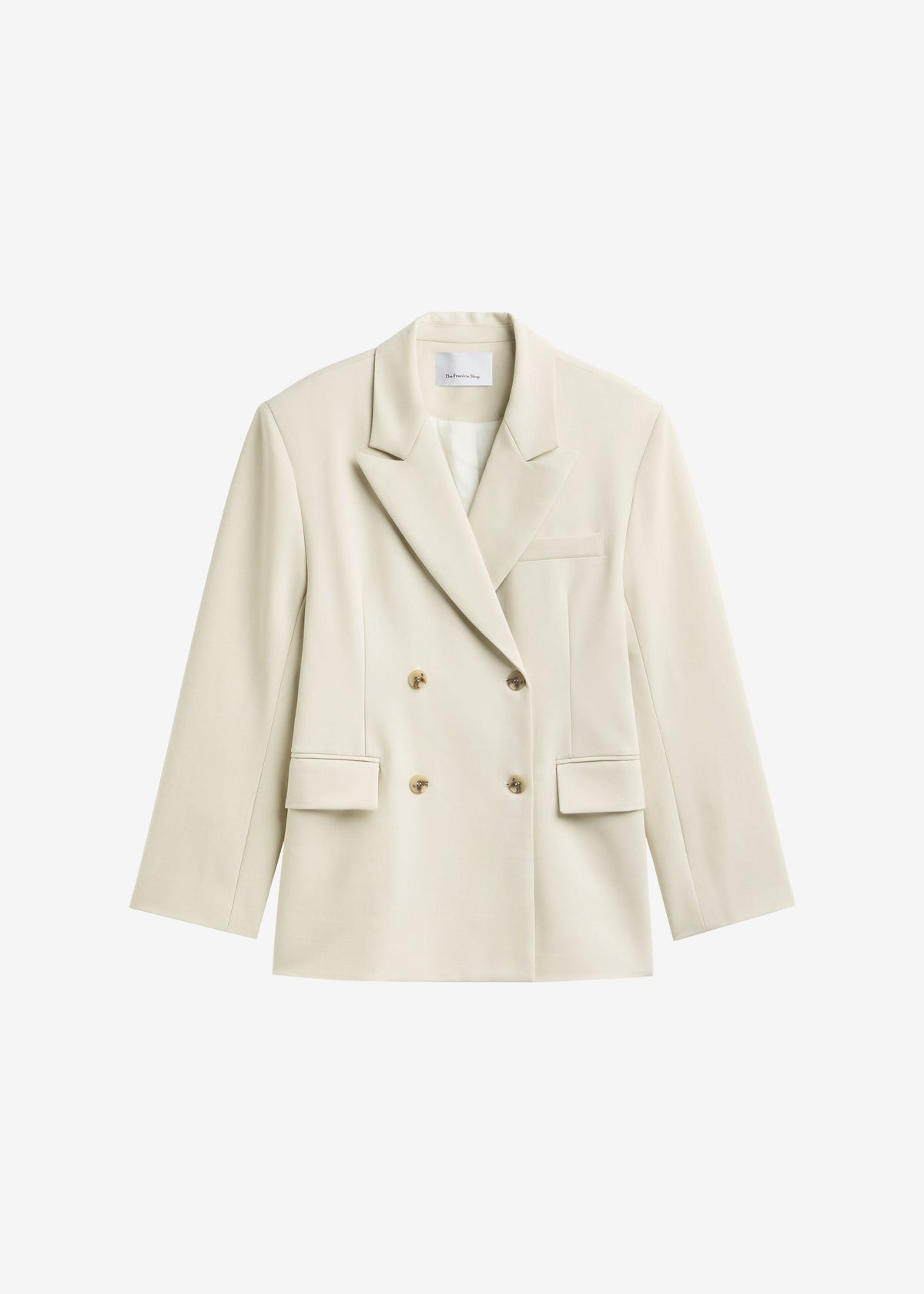 Neria Double Breasted Blazer - Light Beige - 8