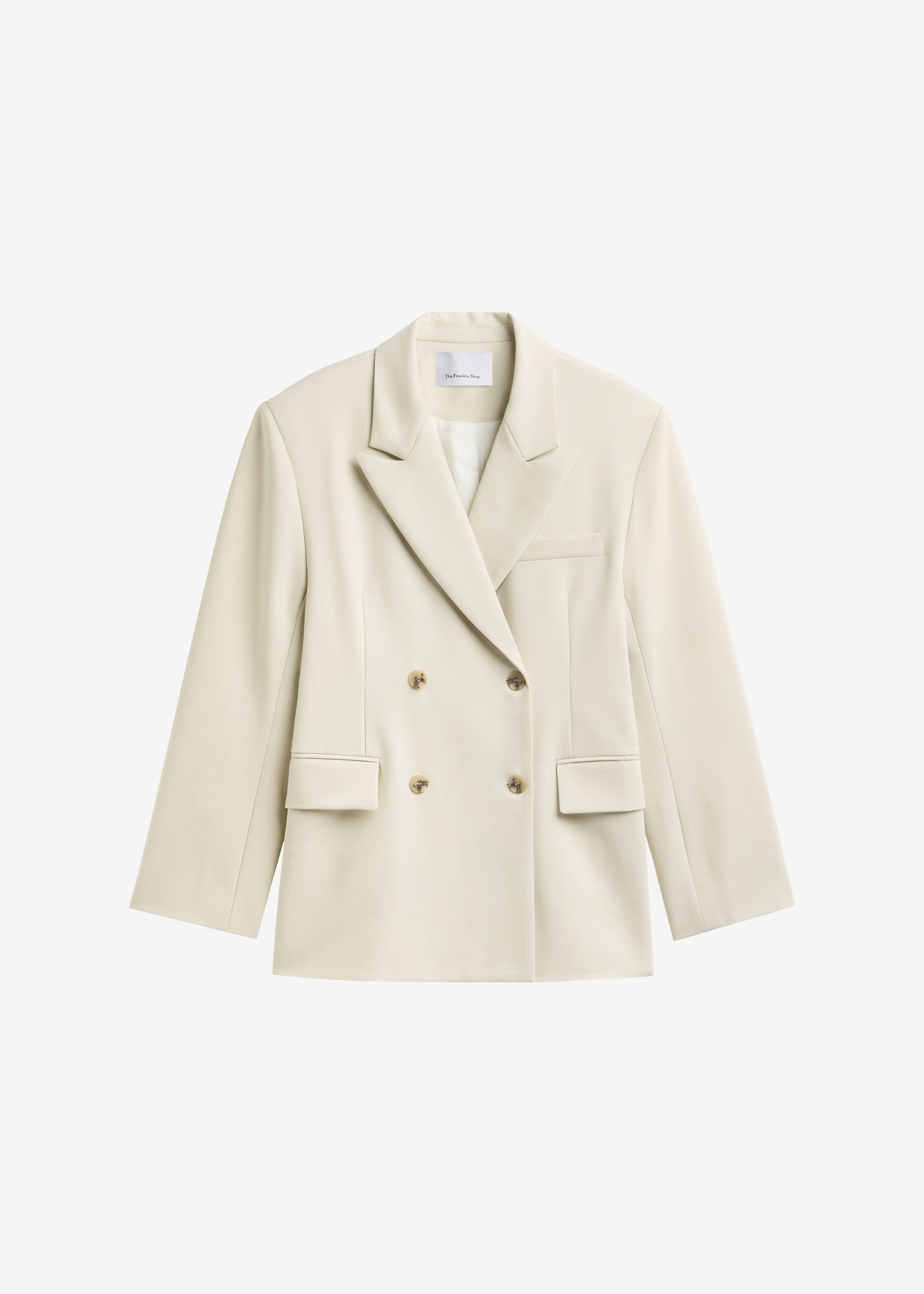 Neria Double Breasted Blazer - Light Beige - 8