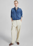 Neria Pleated Trousers - Light Beige