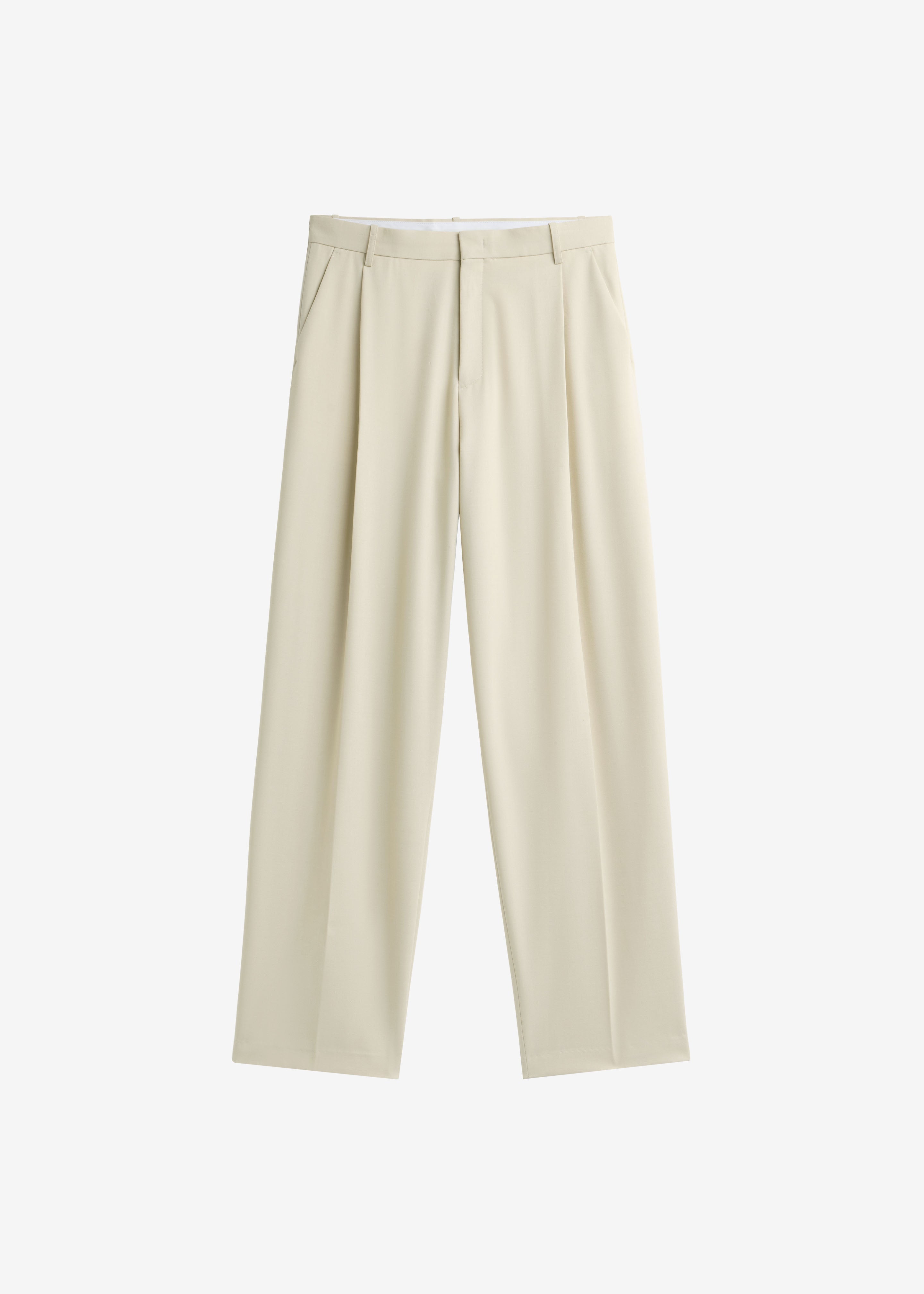 Neria Pleated Trousers - Light Beige - 7