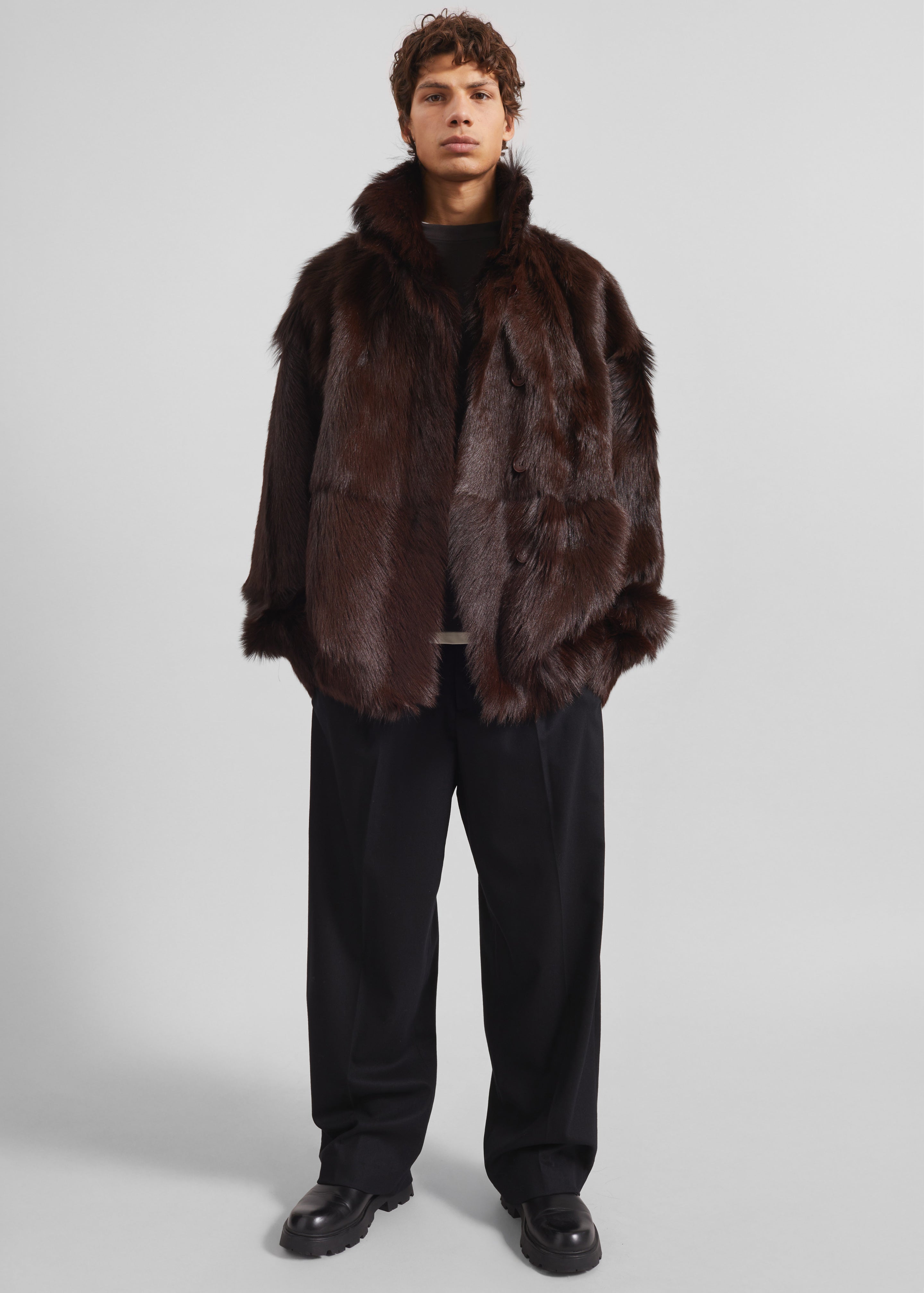 Nerola Funnel Neck Fur Coat - Plum - 8 - [gender-male]
