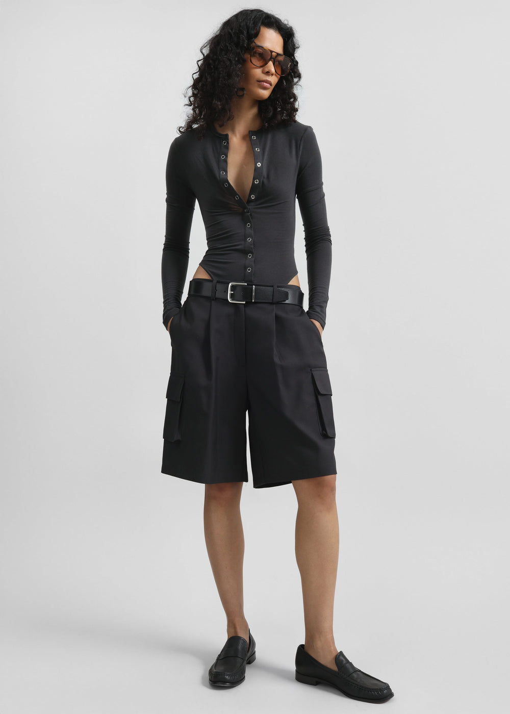Nersac Cargo Bermuda Shorts - Charcoal - 1