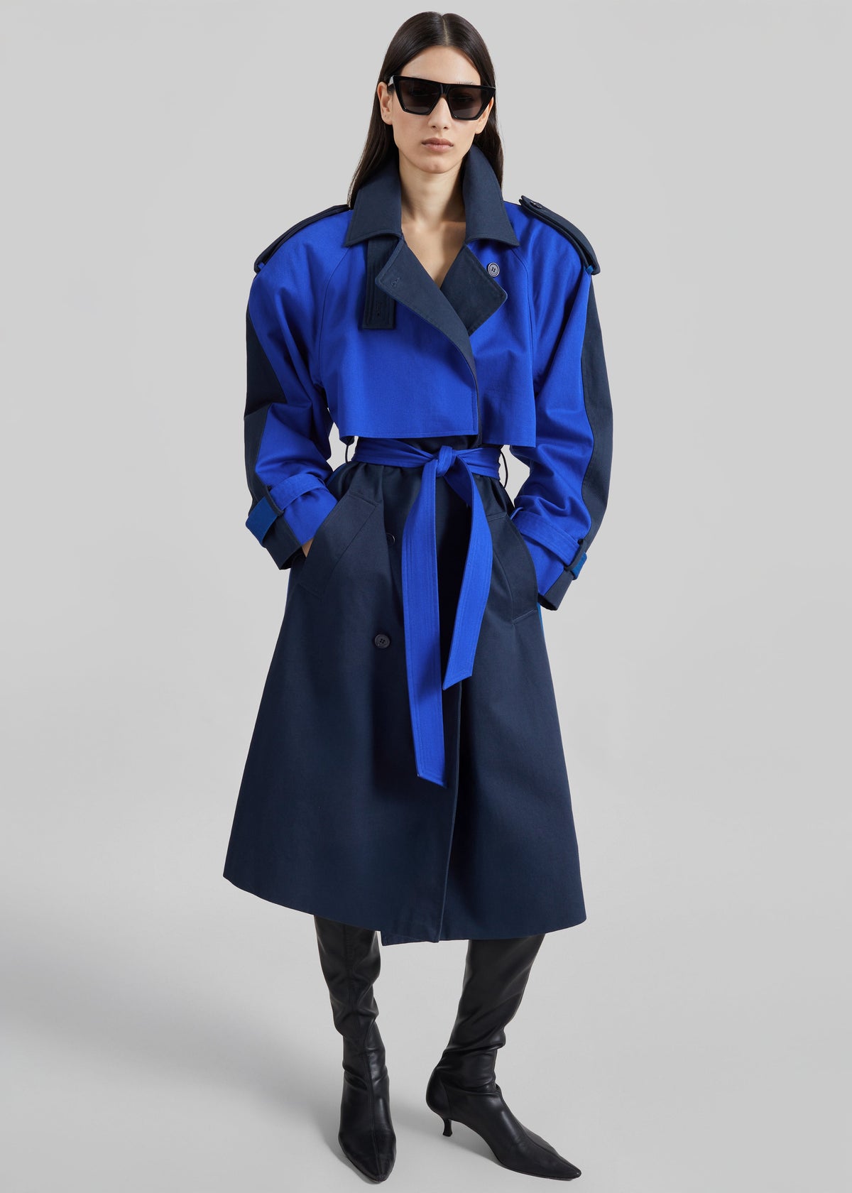 Trench Nesso bicolore - Blu combinato