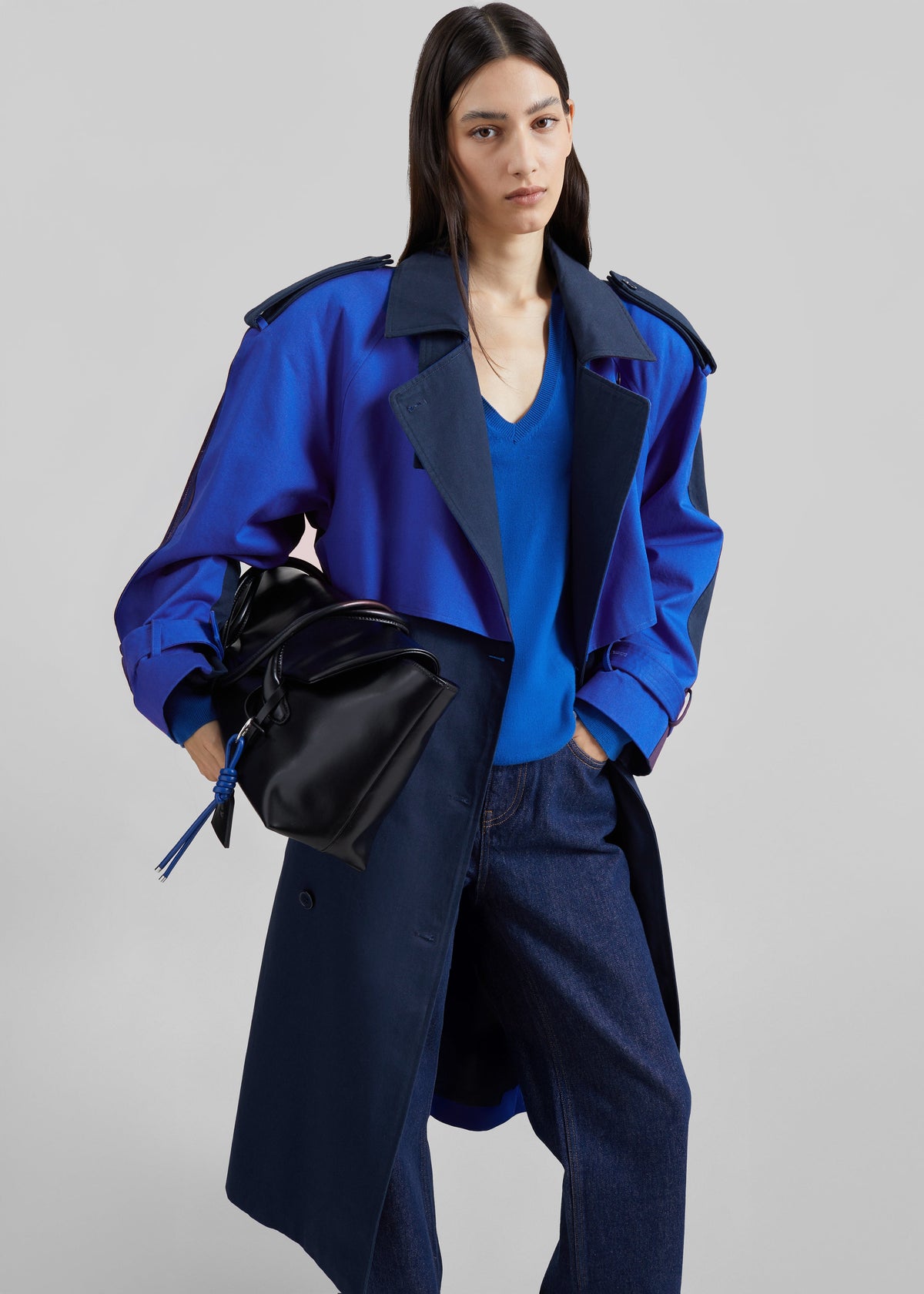 Trench Nesso bicolore - Blu combinato