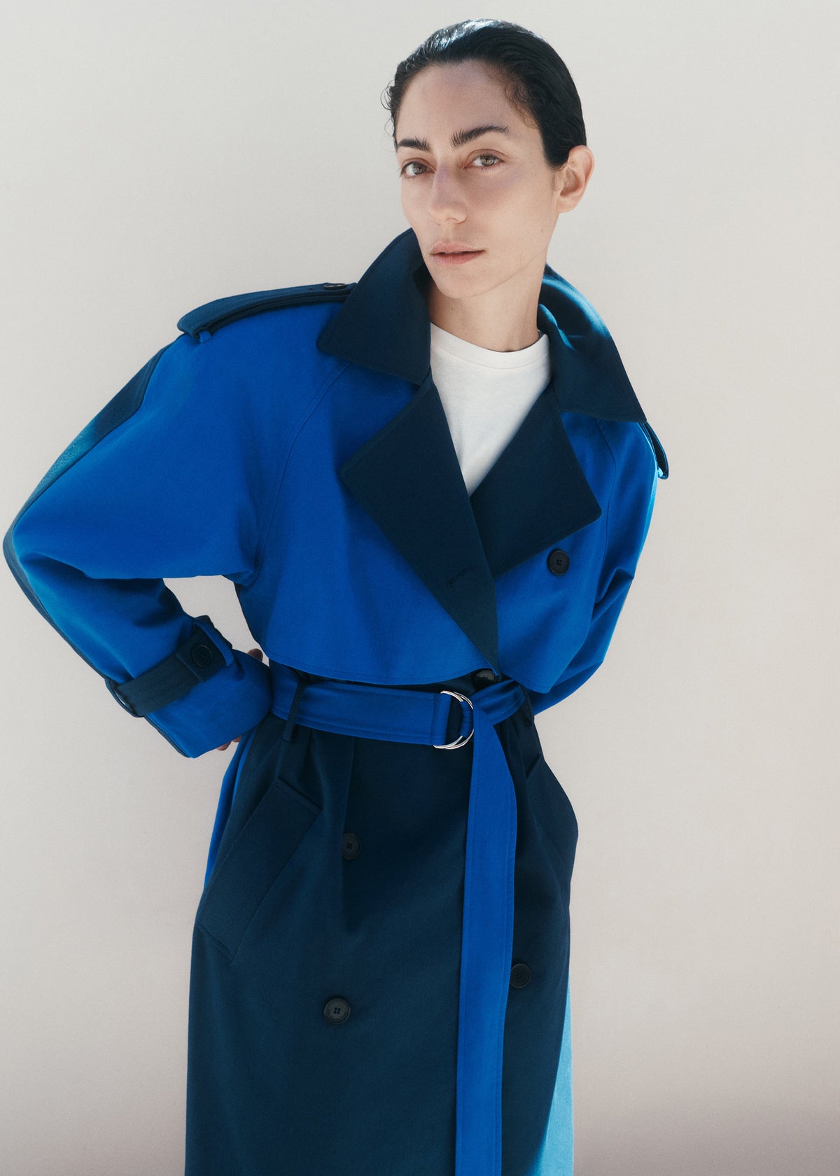 Trench Nesso bicolore - Blu combinato
