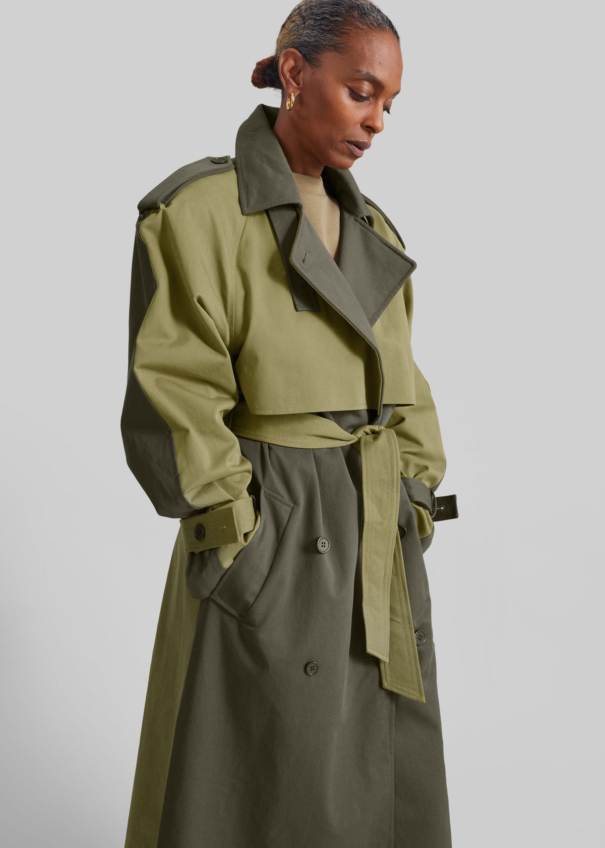 Trench Nesso bicolore - Verde combinato