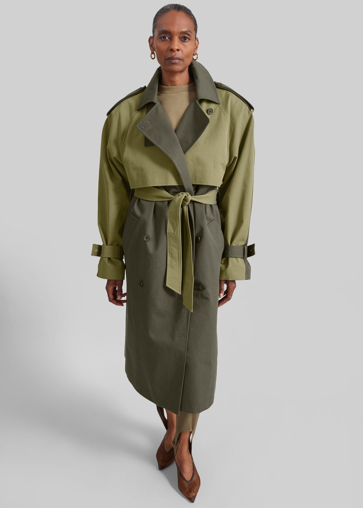 Trench Nesso bicolore - Verde combinato