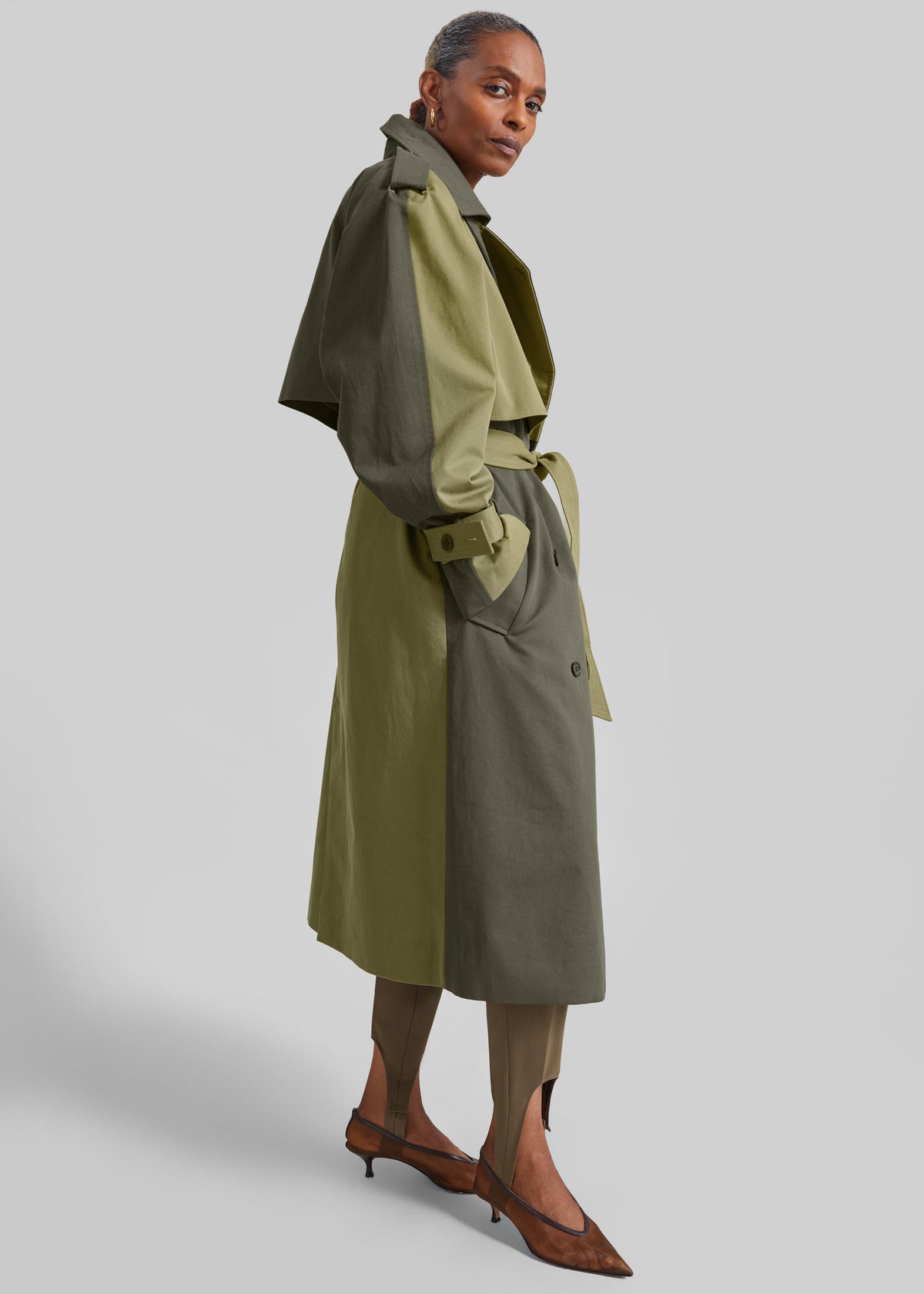 Trench Nesso bicolore - Verde combinato