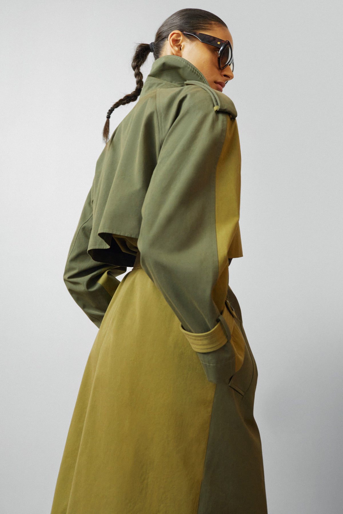 Trench Nesso bicolore - Verde combinato