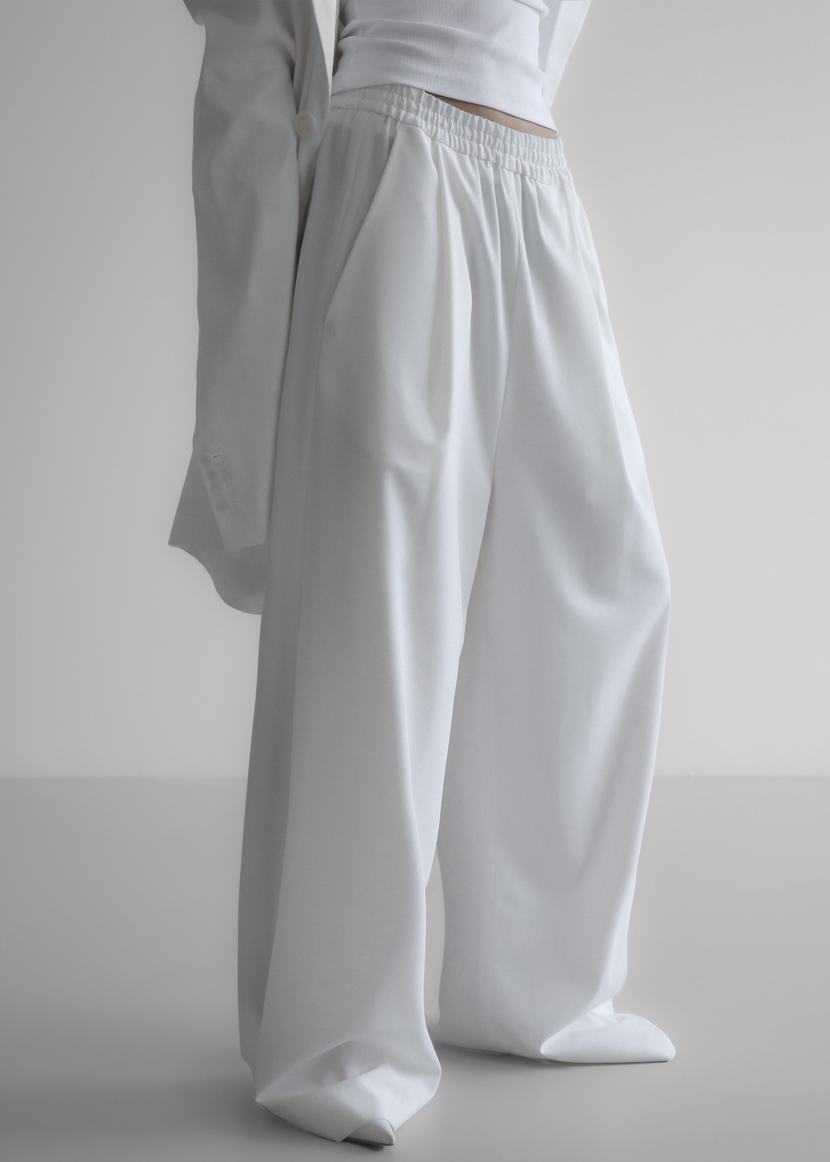 Neva Wide Trousers - White - 1