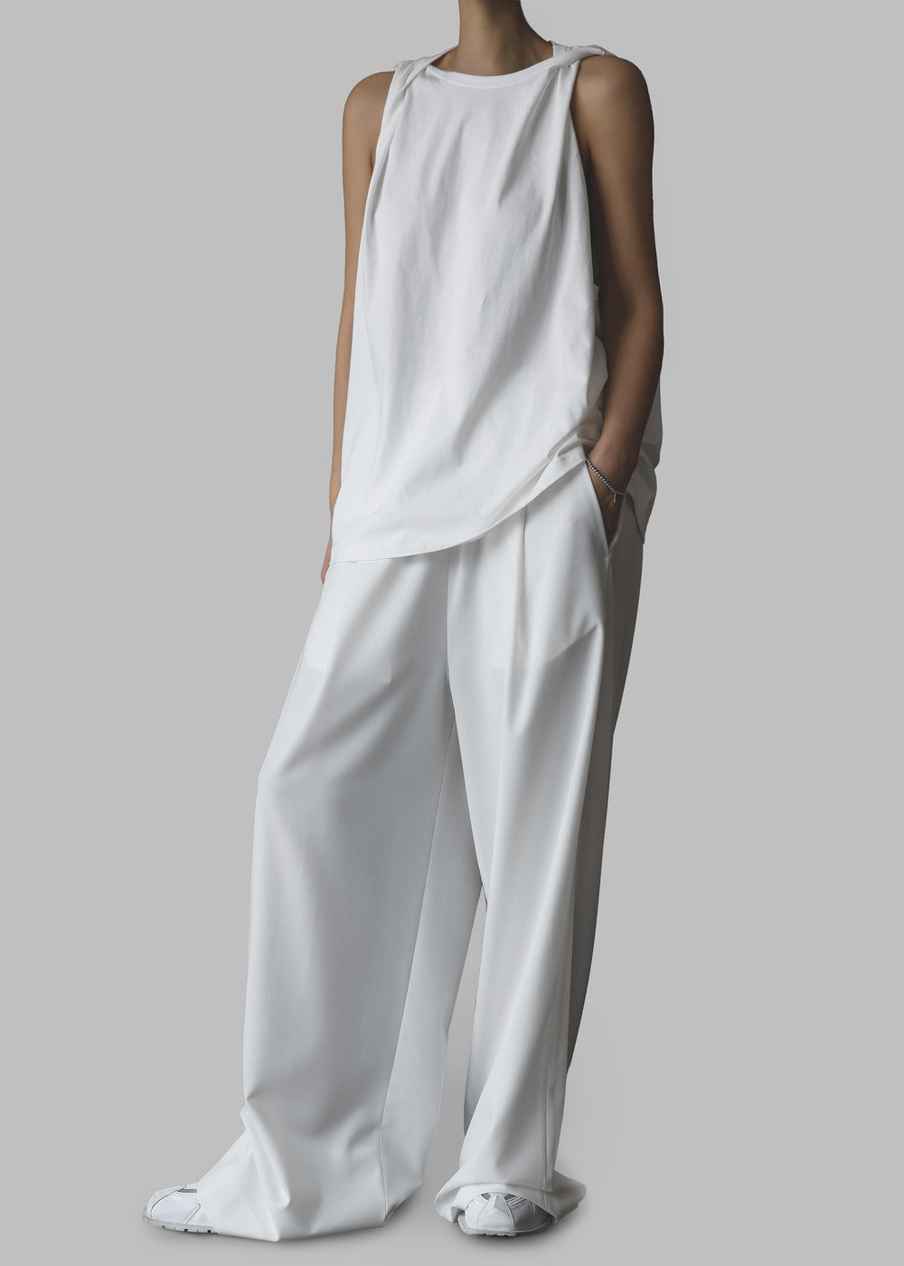 Neva Wide Trousers - White - 1