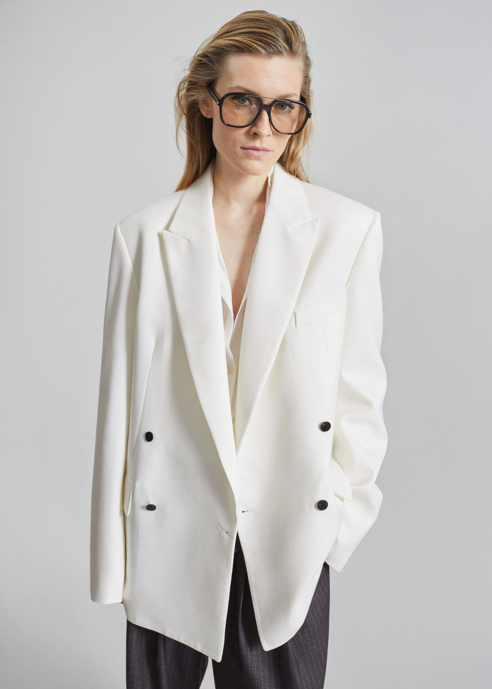 Newark Double Breasted Blazer - Ivory
