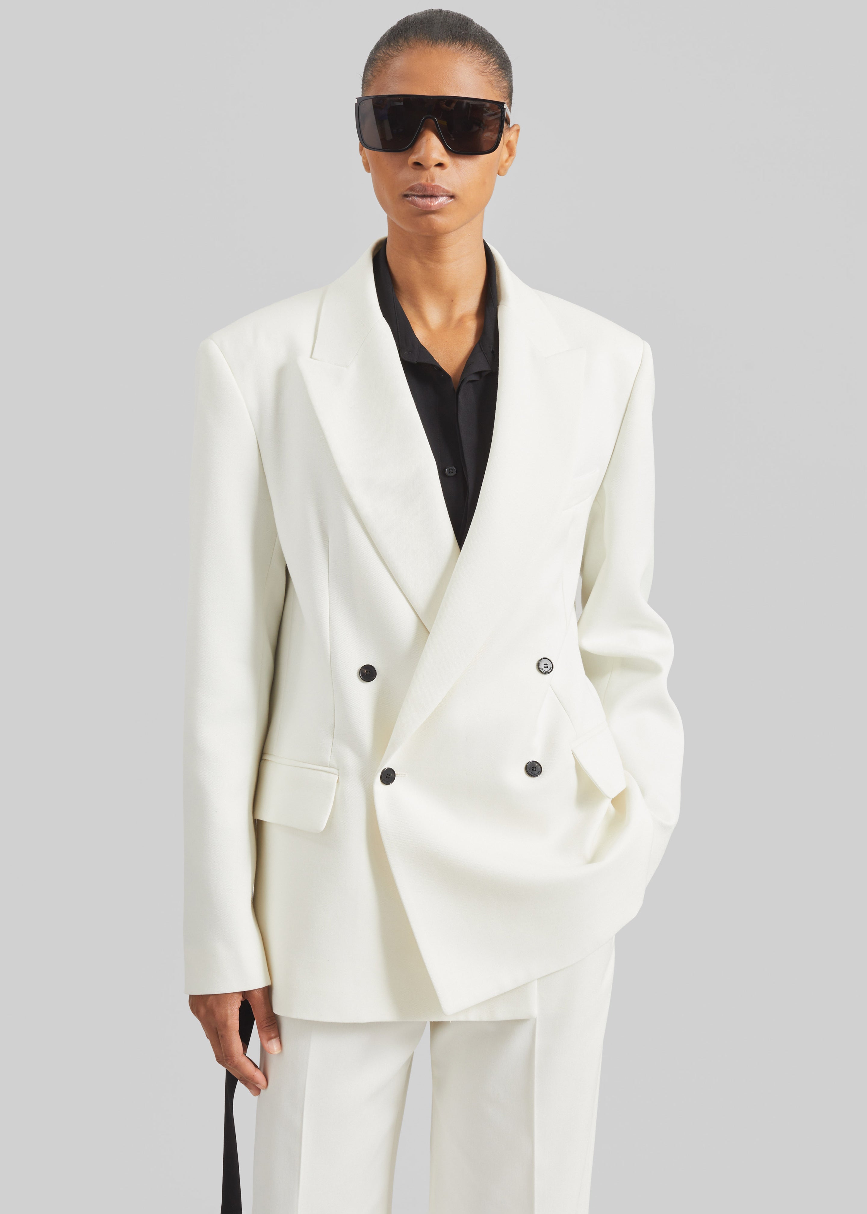 Newark Double Breasted Blazer - Ivory – The Frankie Shop Europe