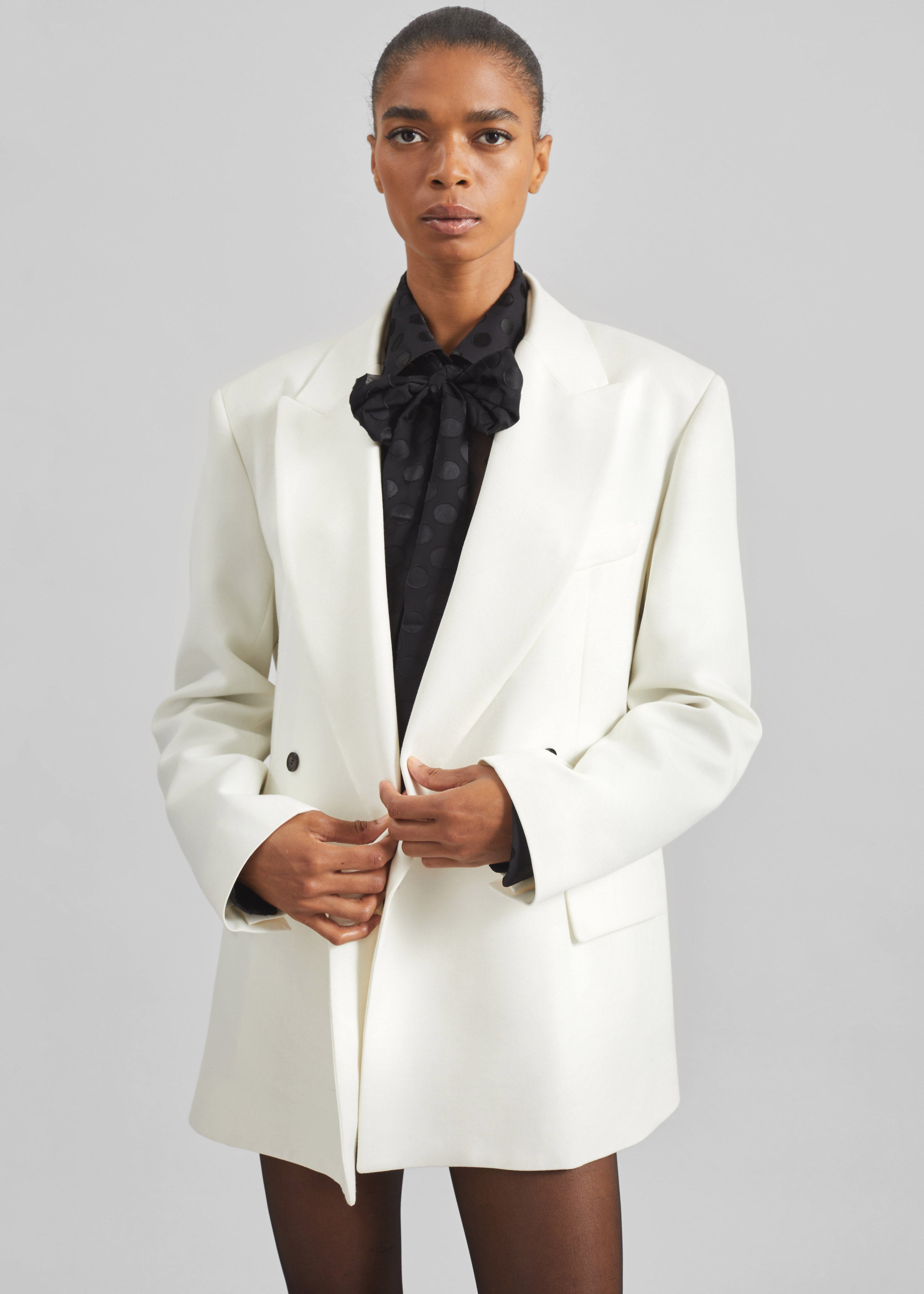 Newark Double Breasted Blazer - Ivory – The Frankie Shop Europe