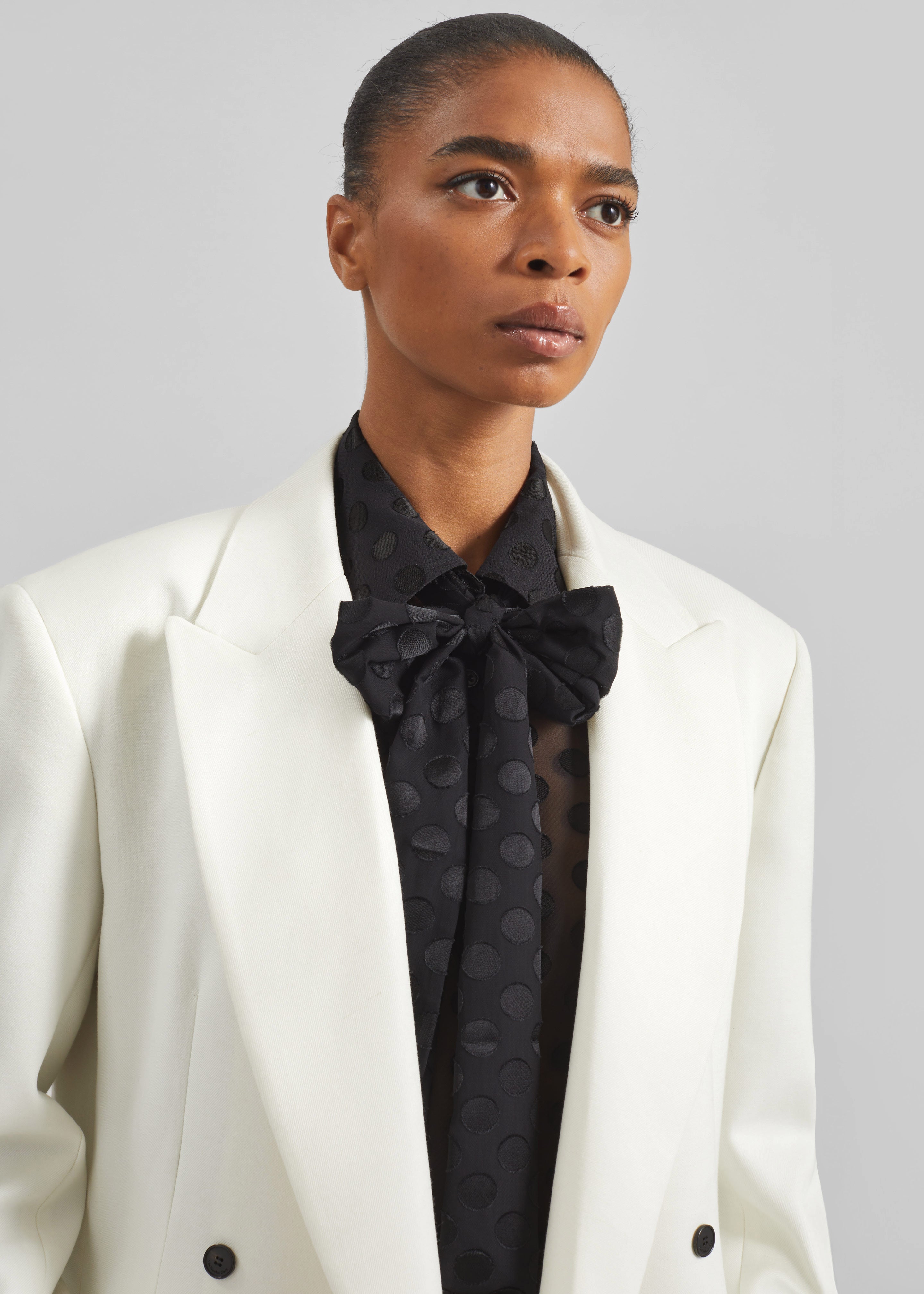 Newark Double Breasted Blazer - Ivory - 4