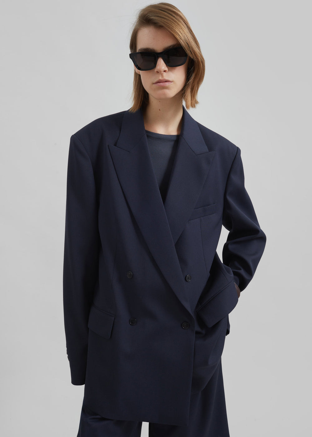 Newark Double Breasted Blazer - Navy
