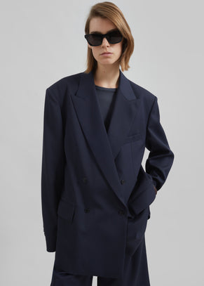 Newark Double Breasted Blazer - Navy