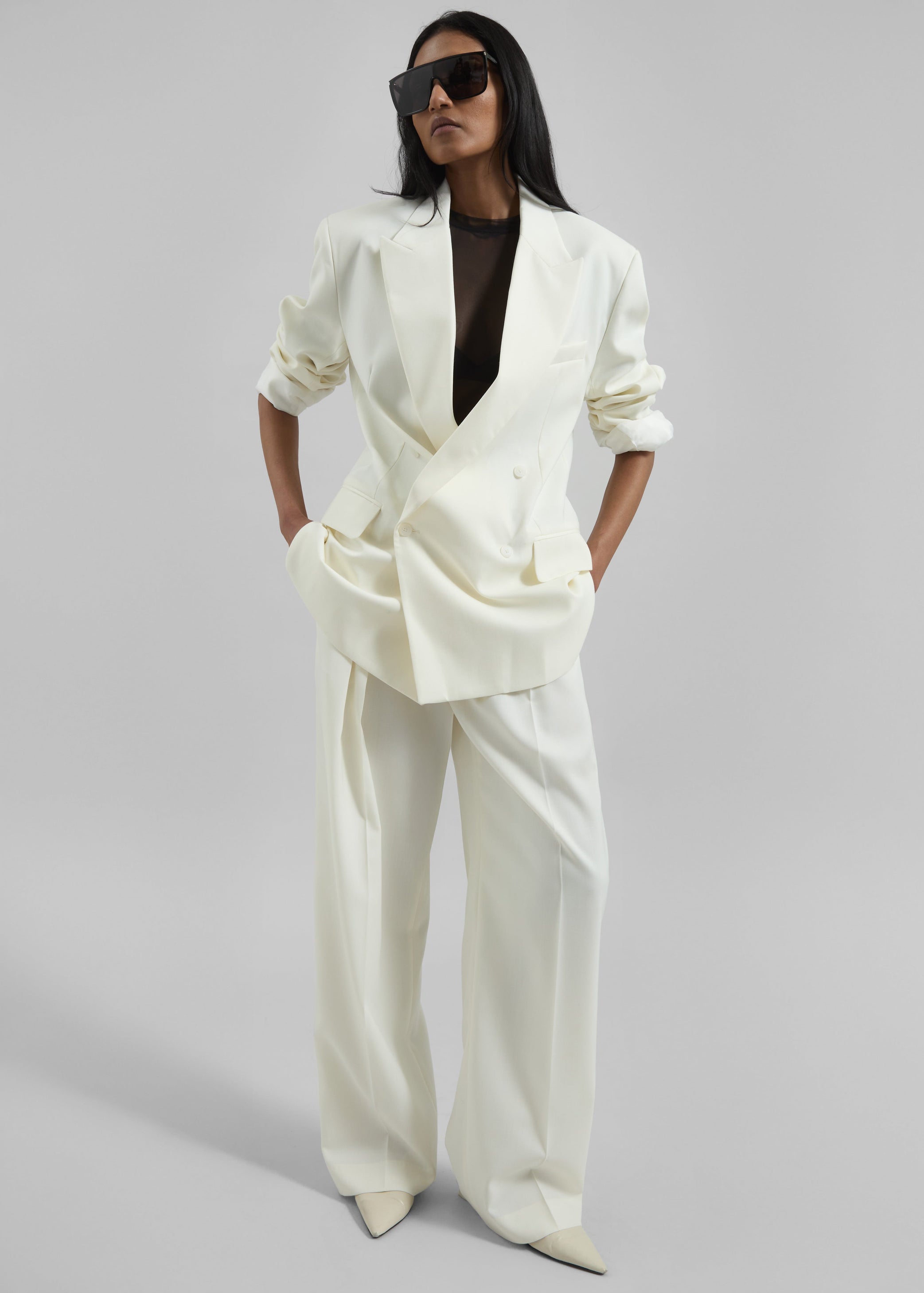 Shop the look image for Newark Double Breasted Blazer - Off White