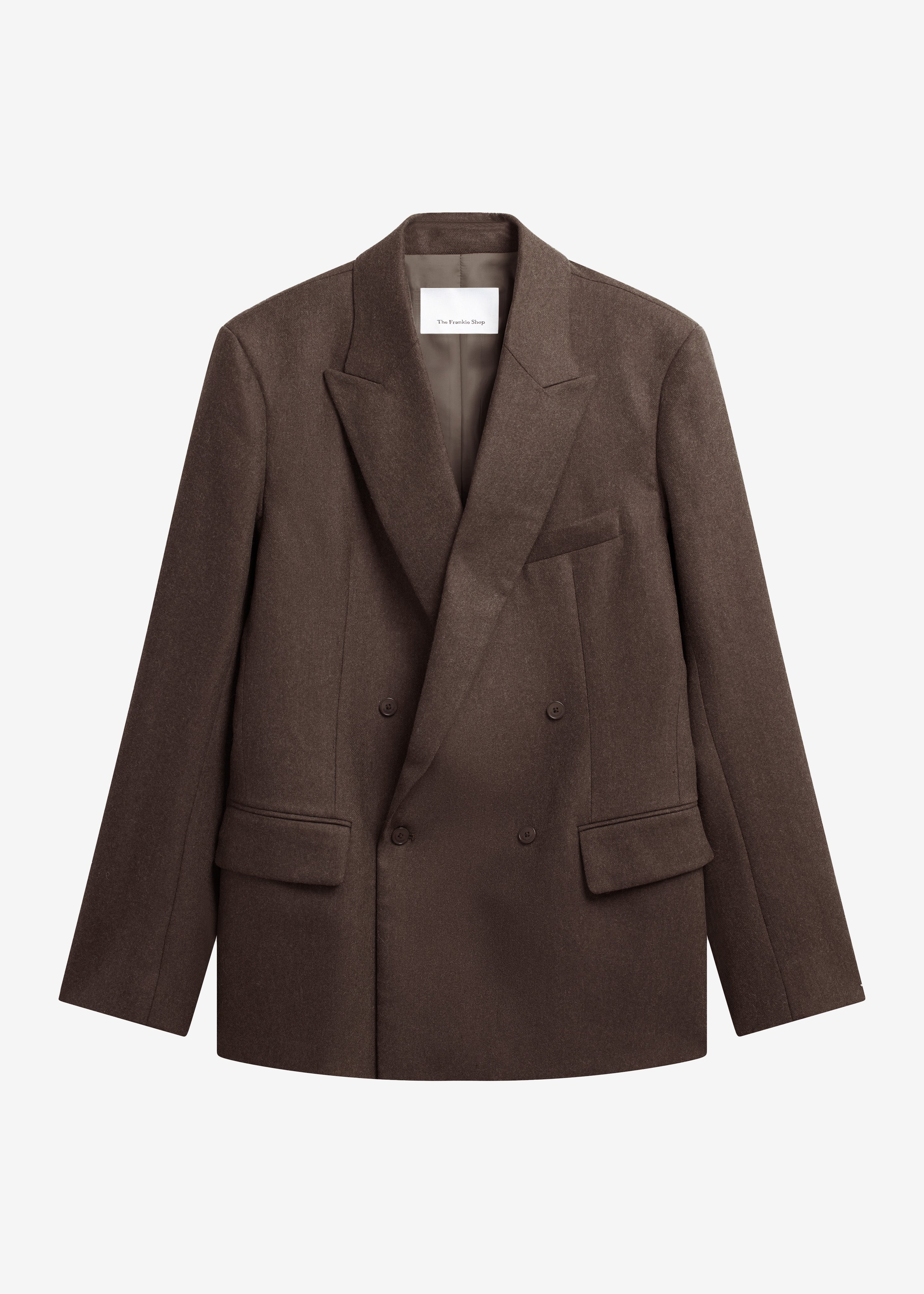 ジャケット・アウター Double breasted blazer (-olive brown-) Newark Flannel Double Breasted Blazer - Mocha – The Frankie Shop