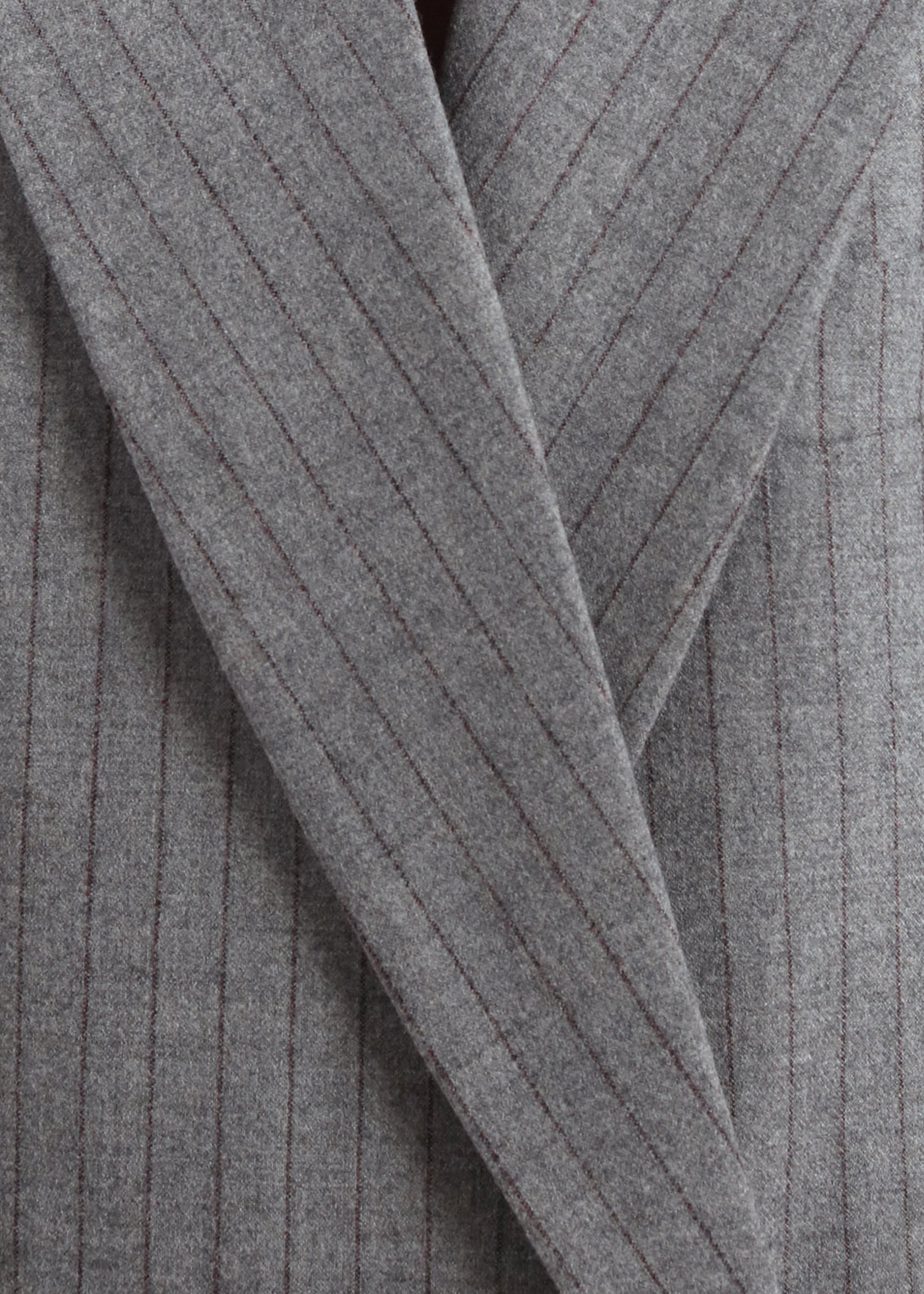 Newark Pinstripe Double Breasted Blazer - Grey/Brown - 7