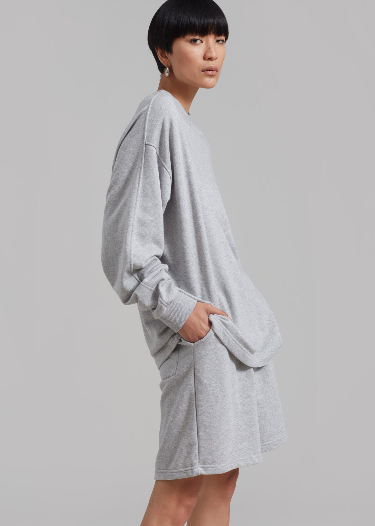Newton Long Sleeves Sweat Tee - Grey - 1