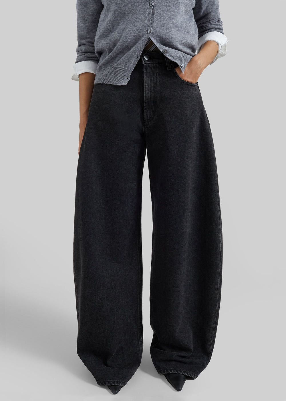 Nick Barrel Leg Jeans - Black Wash - 1