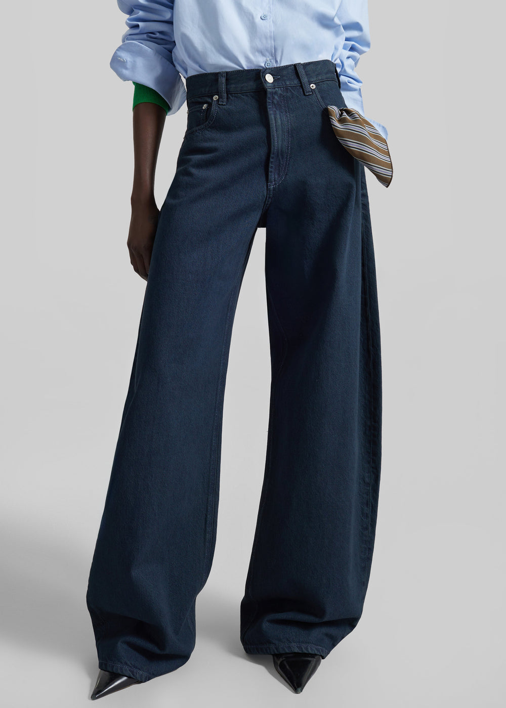 Nick Barrel Leg Jeans - Dark Wash - 1