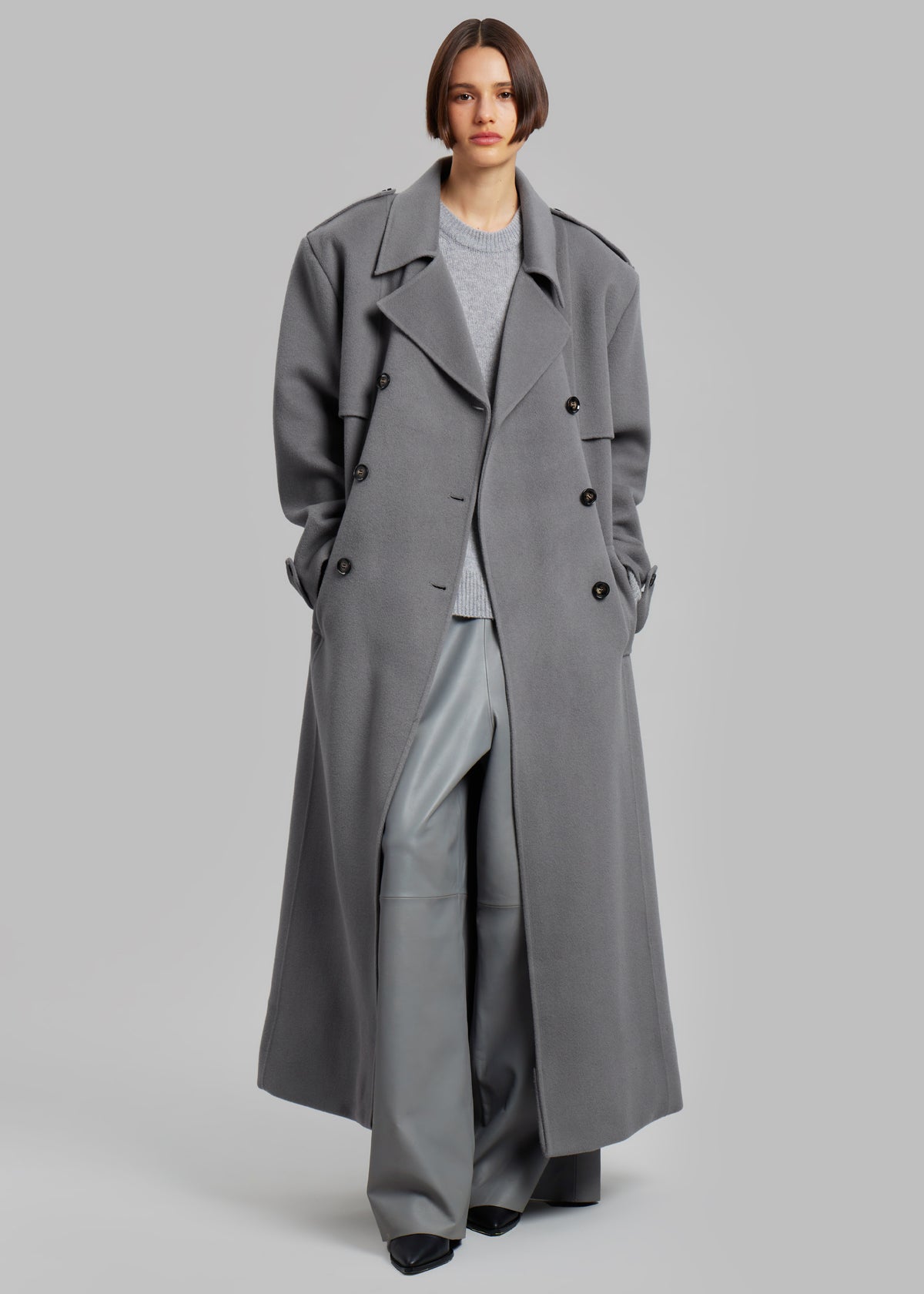 Nikola Padded Trench Coat - Grey - 7