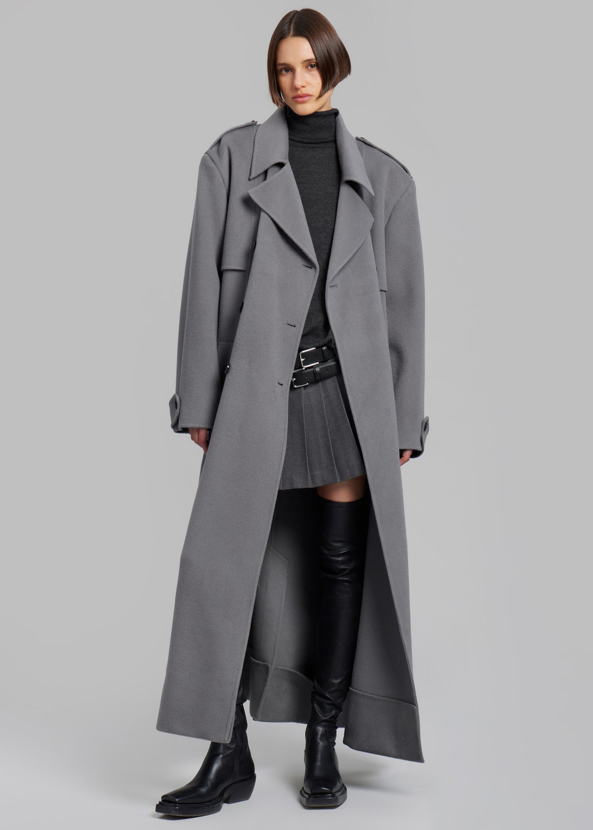 Nikola Padded Trench Coat - Grey - 6