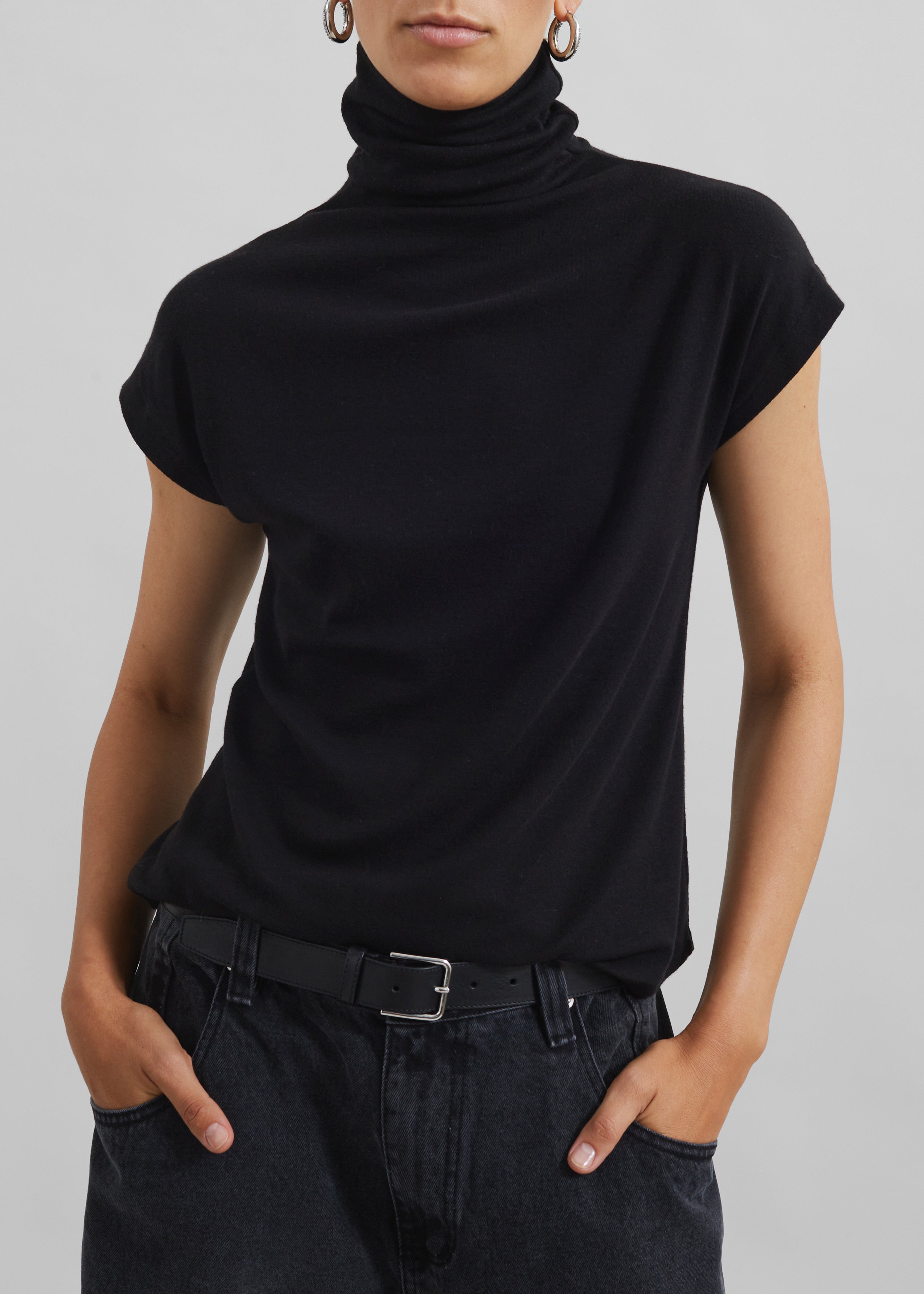 Nile Turtleneck Top - Black - 4