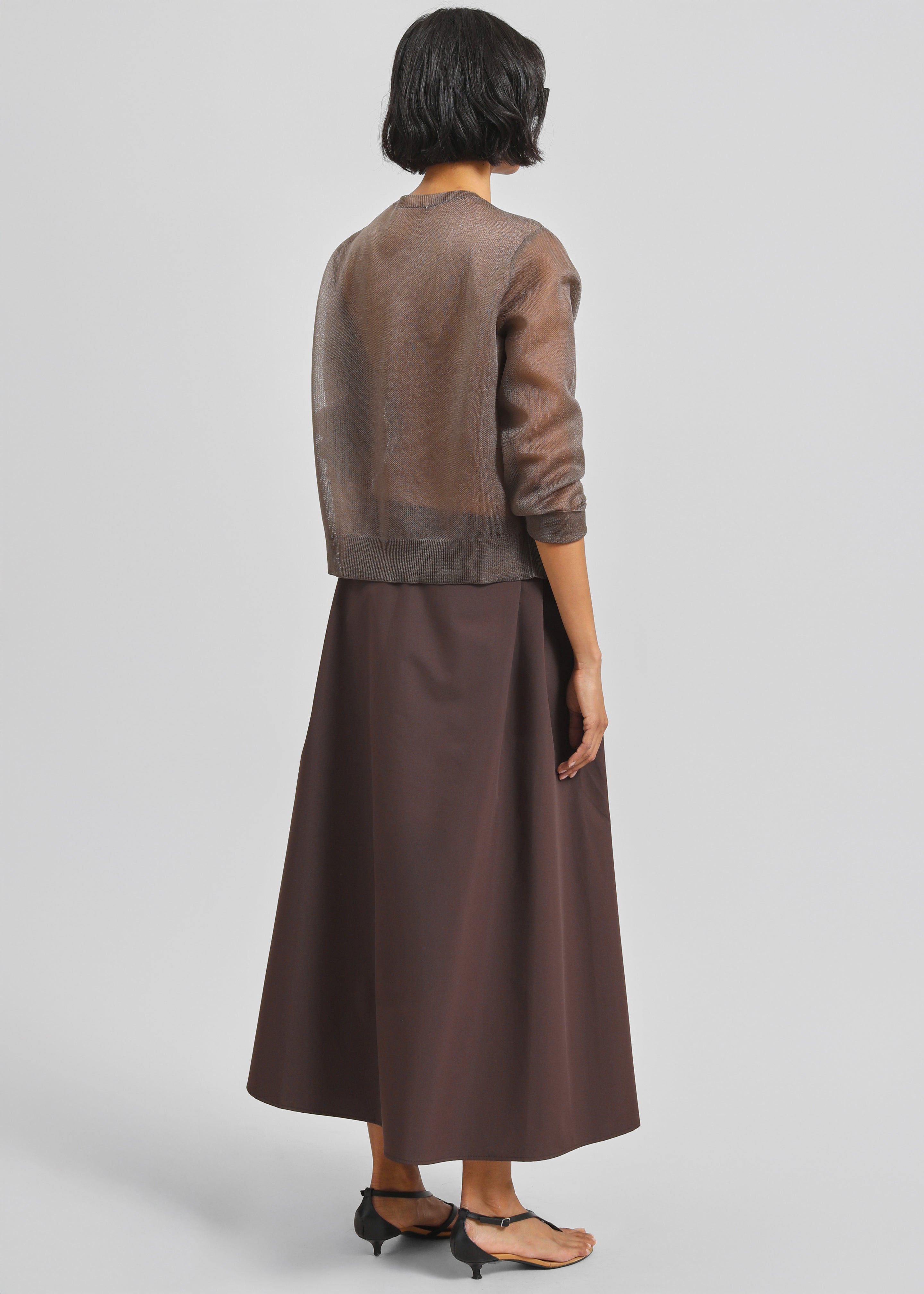 Nimes Voluminous A-Line Maxi Skirt - Brown - 12