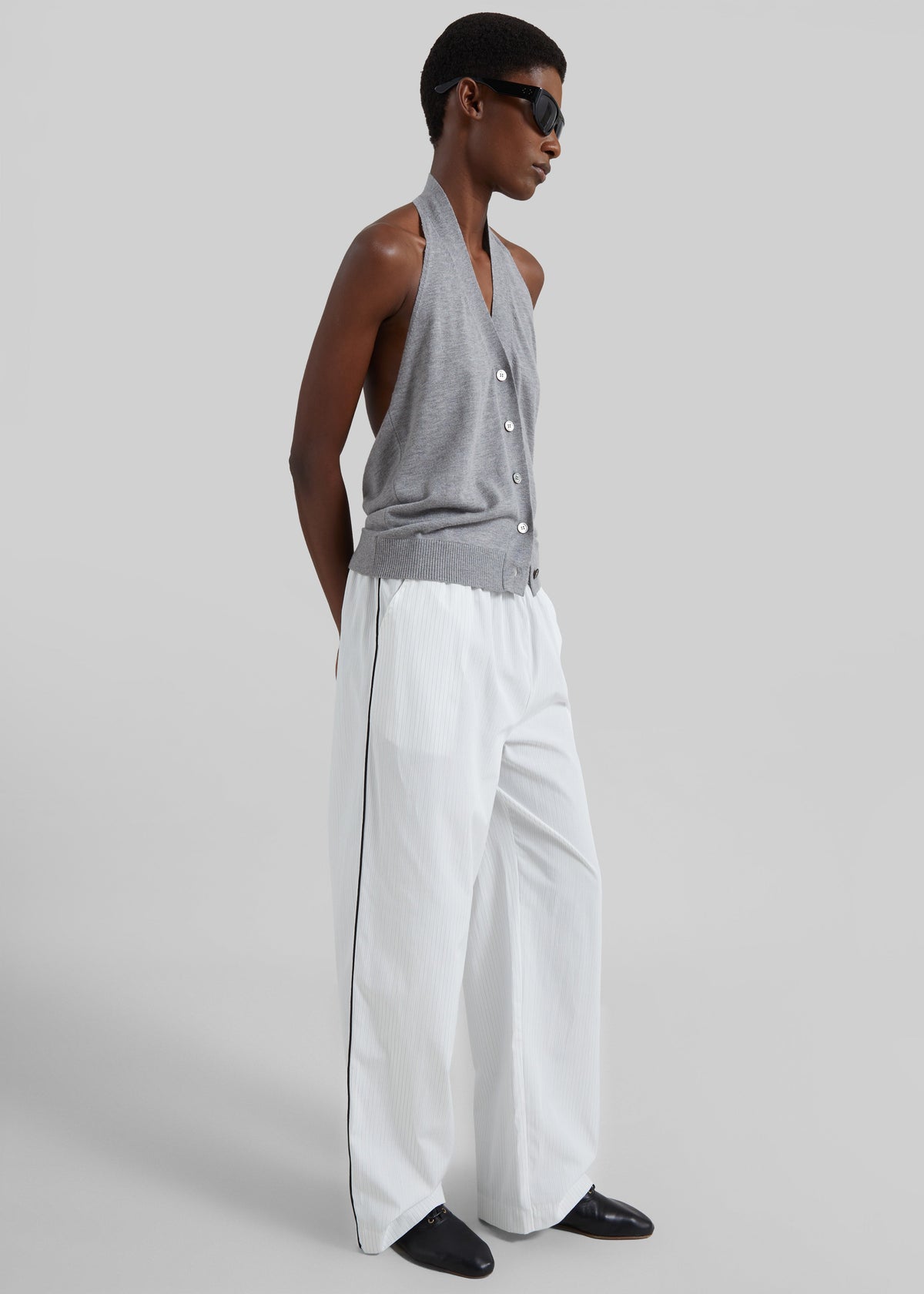 Nimi Knit Halter Top - Grey - 4