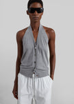 Nimi Knit Halter Top - Grey