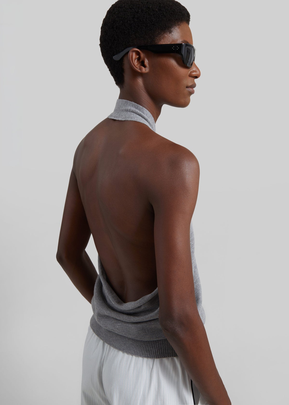 Nimi Knit Halter Top - Grey - 2