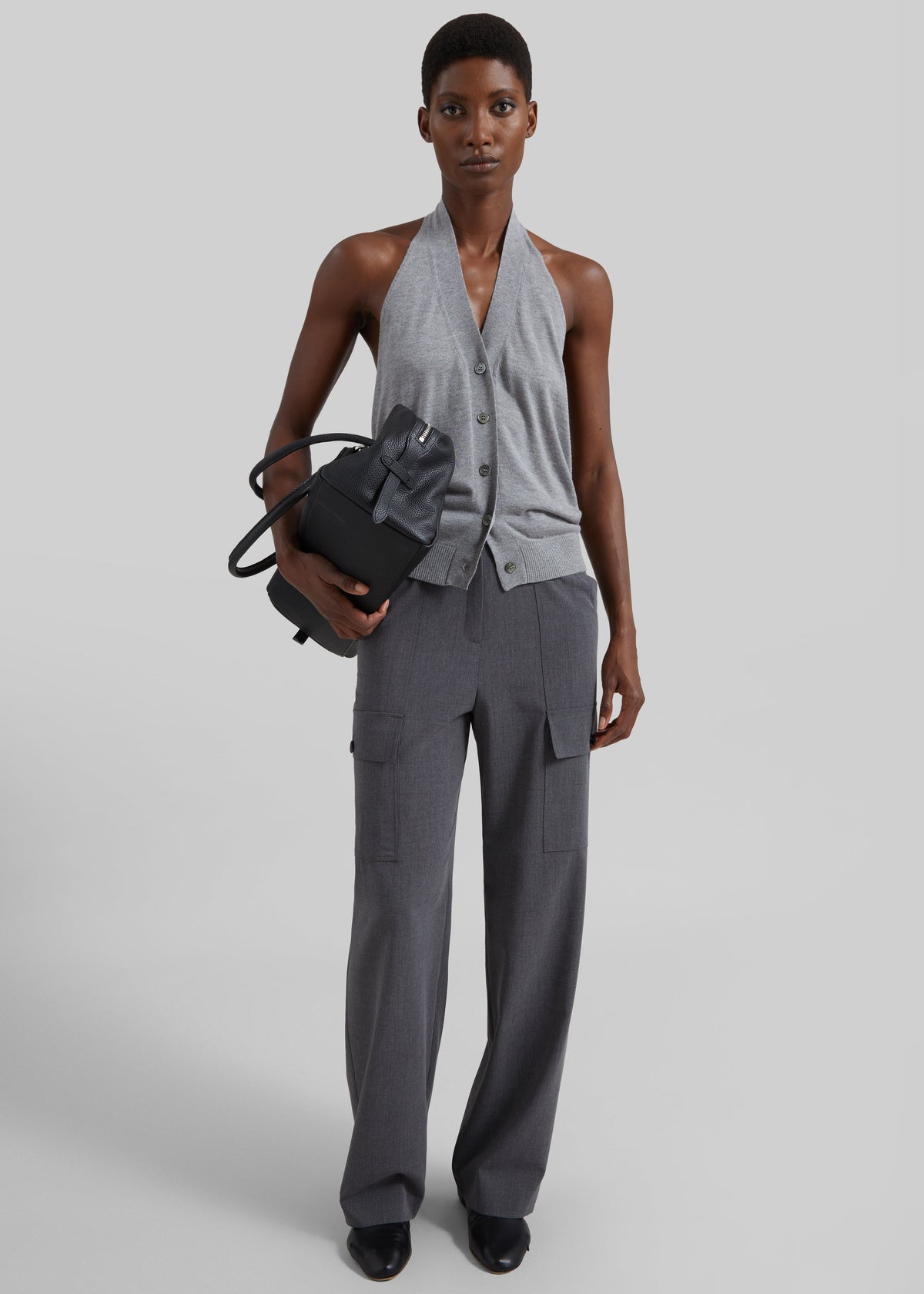Nimi Knit Halter Top - Grey - 3