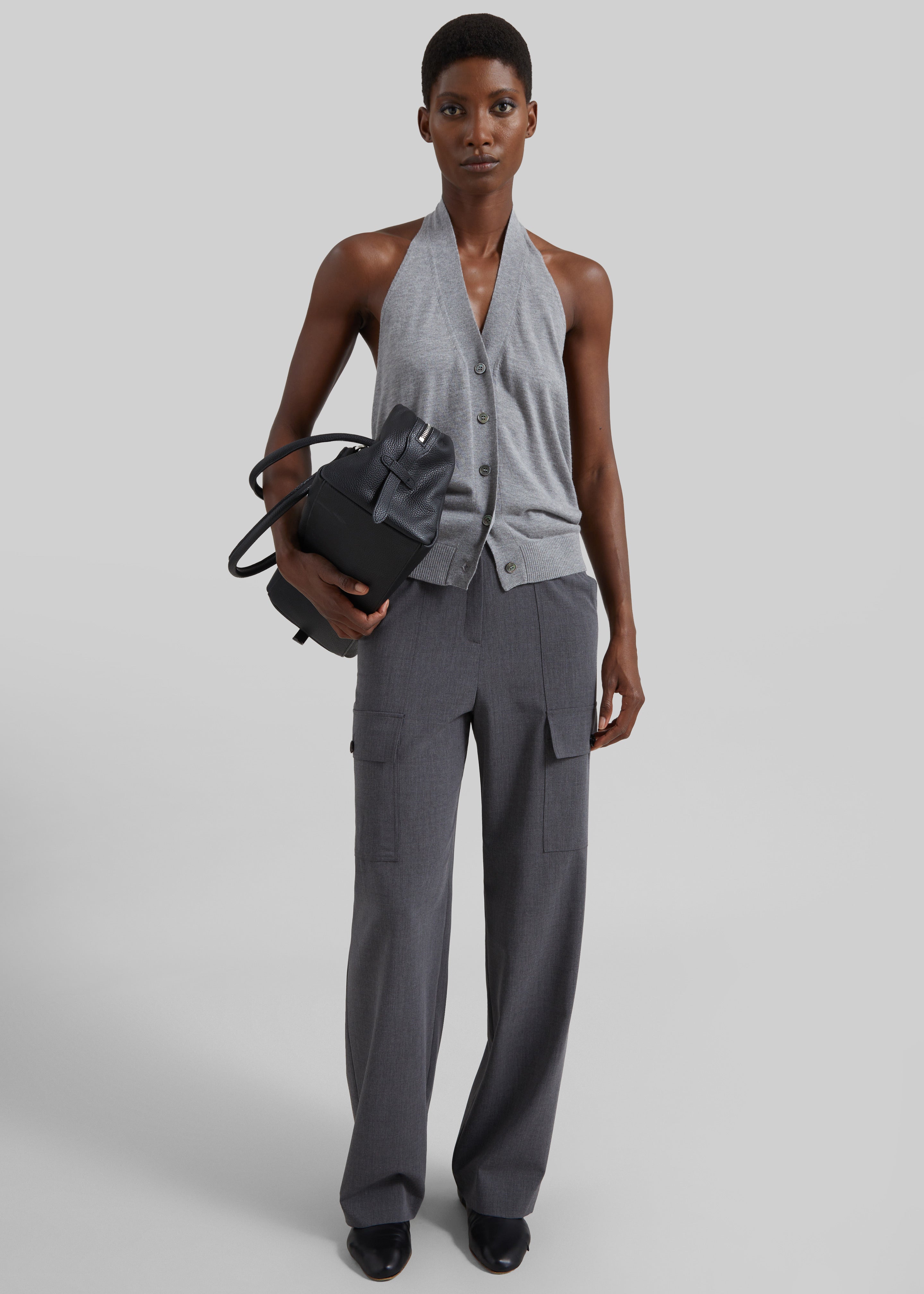 Nimi Knit Halter Top - Grey - 3